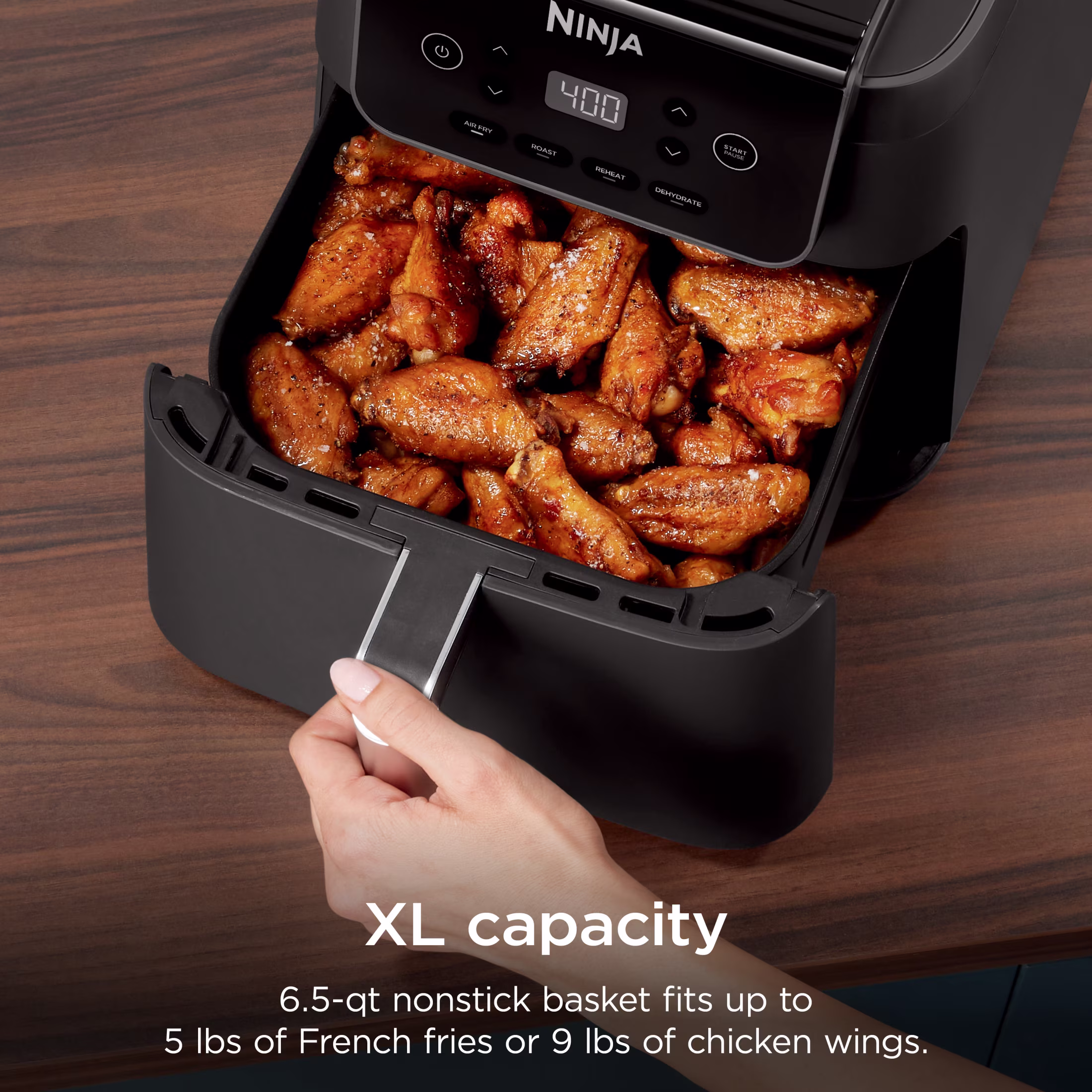 Ninja Air Fryer Pro XL 6.5-Qt, 4-in-1, Air Crisp Technology, Nonstick Crisper Plate, AF180 Black - Image 2