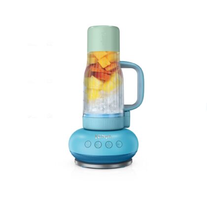 Ninja BlendBOSS 26-Oz Personal Blender, for Smoothies & Frozen Drinks, Travel Tumbler with LeakProof Lid and Chug Spout, Auto-iQ Technology, 1200PW, DB301BL Blue Raspberry
