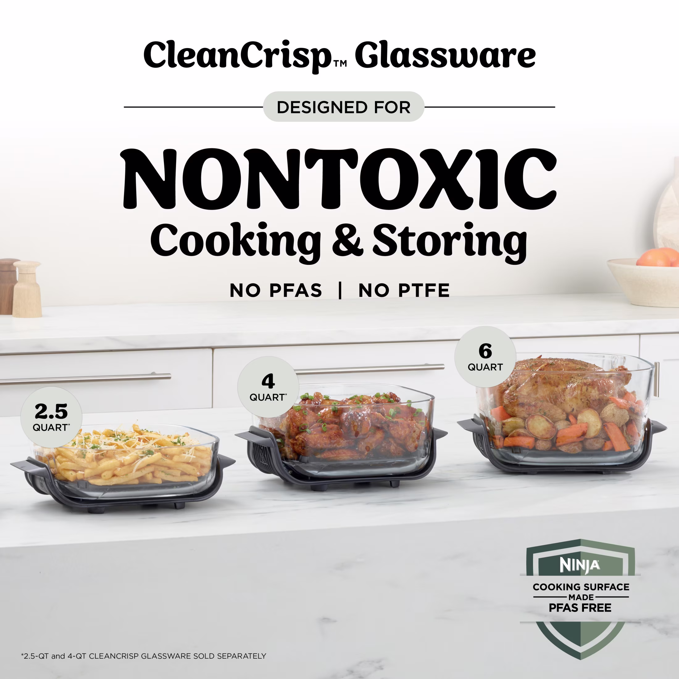 Ninja Crispi Pro Glass Air Fryer 6-Qt, 4-in-1, Air Fry Bake Recrisp Dehydrate, Dishwasher Safe, AS100GN - Image 5