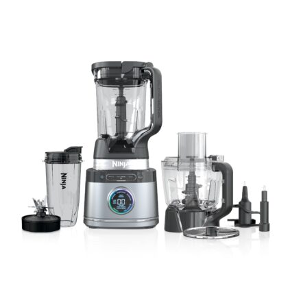 Ninja Detect Kitchen System 72-Oz Blender, Feed Chute with Slicing & Shredding Disc, 3 Speeds, Smoothies, Crush, Chop, Dough, BlendSense Technology, 1700PW, TB400WM Silver