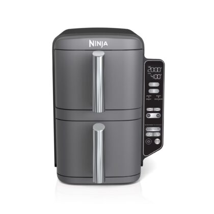 Ninja DoubleStack XL Air Fryer 10-Qt, 2 Baskets, Cook 4 Foods at Once, Space Saving, 6-in-1, SL400 Gray