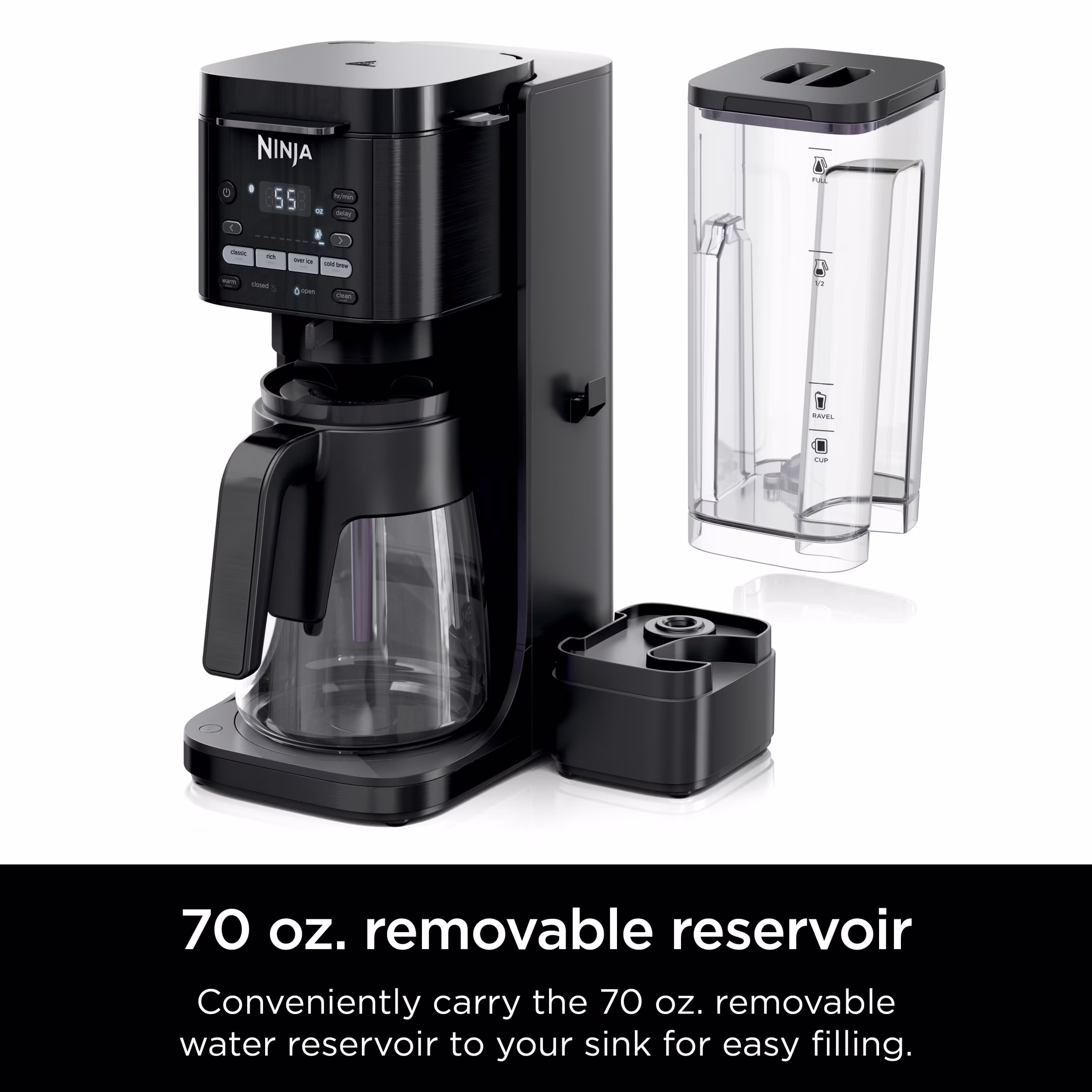 Ninja DualBrew Hot & Iced 12-Cup Drip Coffee Maker, K-Cup Compatible, Rapid Cold Brew, CFP150, Black - Image 5