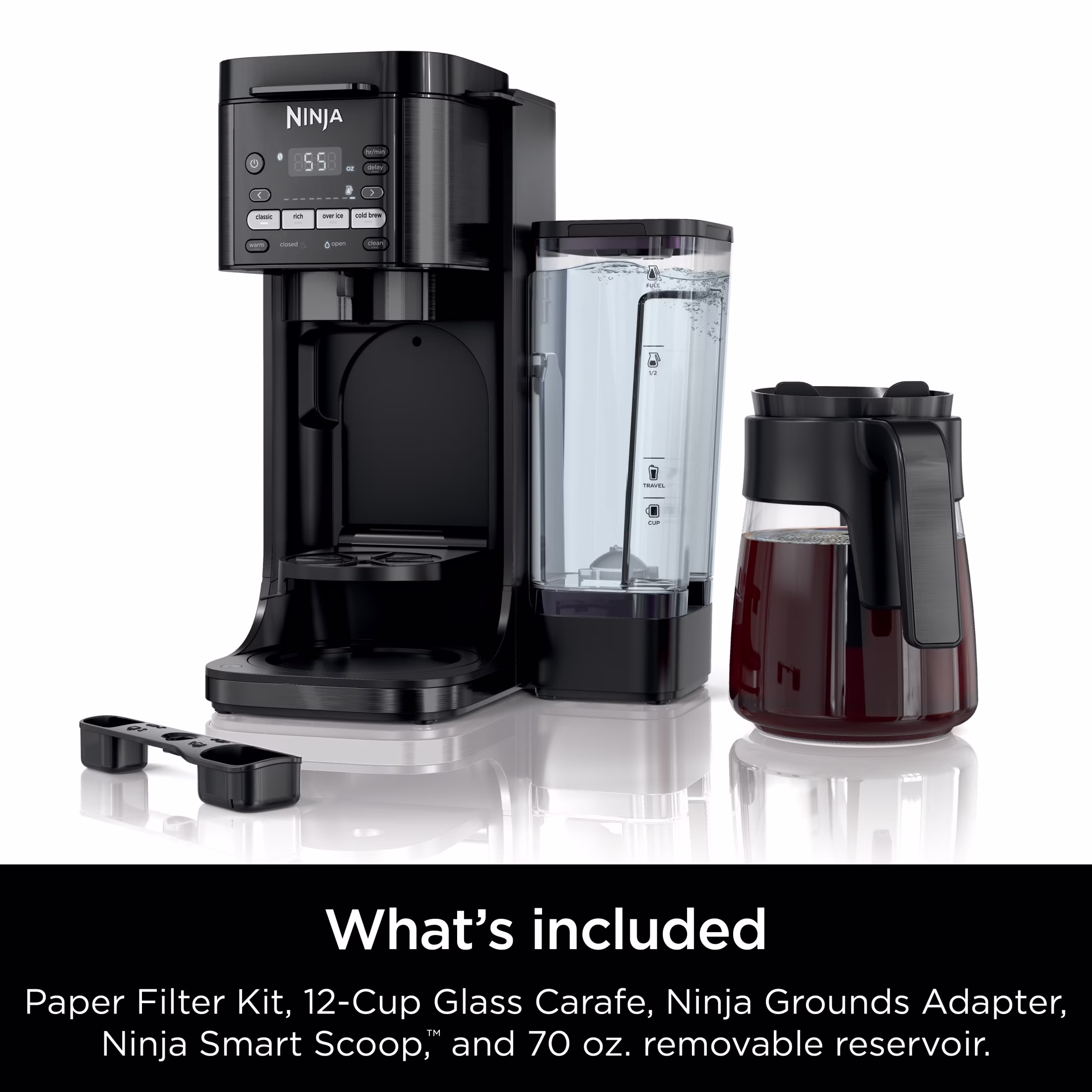 Ninja DualBrew Hot & Iced 12-Cup Drip Coffee Maker, K-Cup Compatible, Rapid Cold Brew, CFP150, Black - Image 2