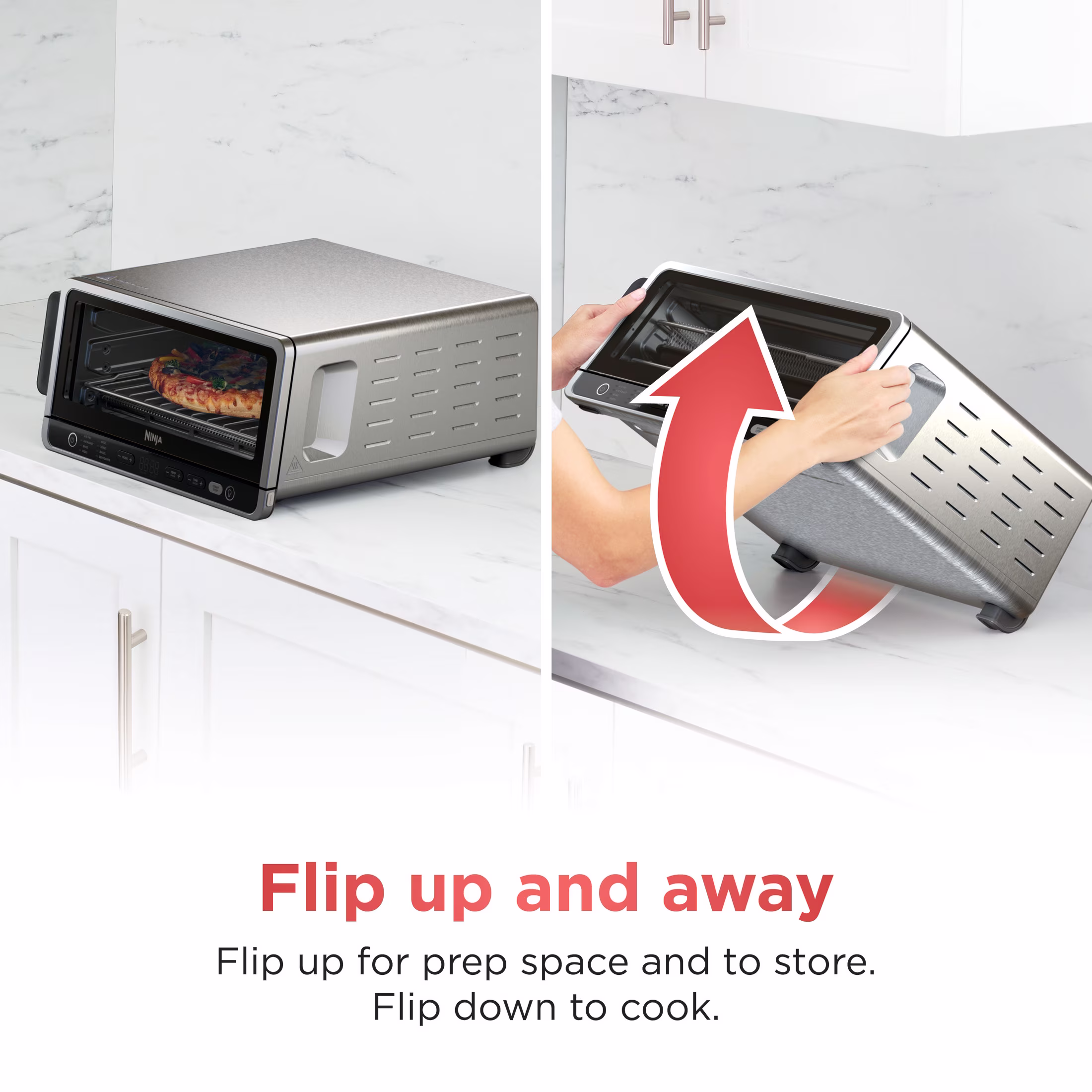 Ninja Flip Toaster Oven & Air Fryer, 8-in-1, Flip Up & Away for Storage, Roast, Toast, Bake & More, SP140 - Image 5