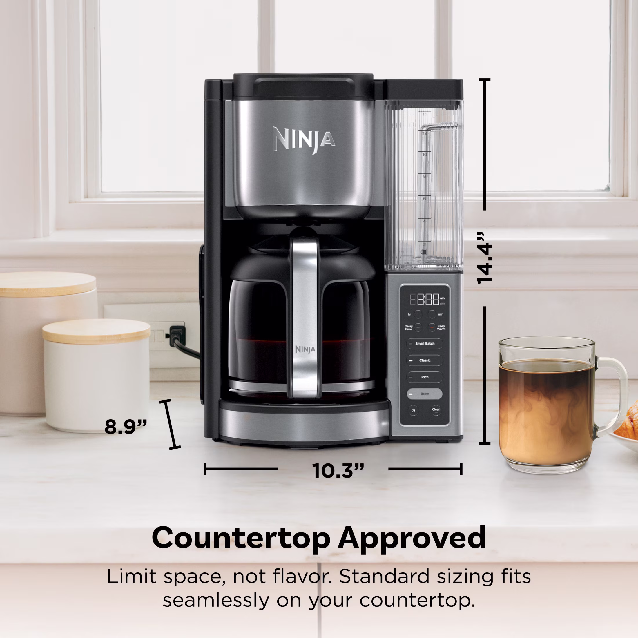 Ninja Fresh Brew 14-Cup Drip Coffee Maker, Classic & Rich Brew Styles, Delay Brew, CE451, Stainless Steel - Image 5
