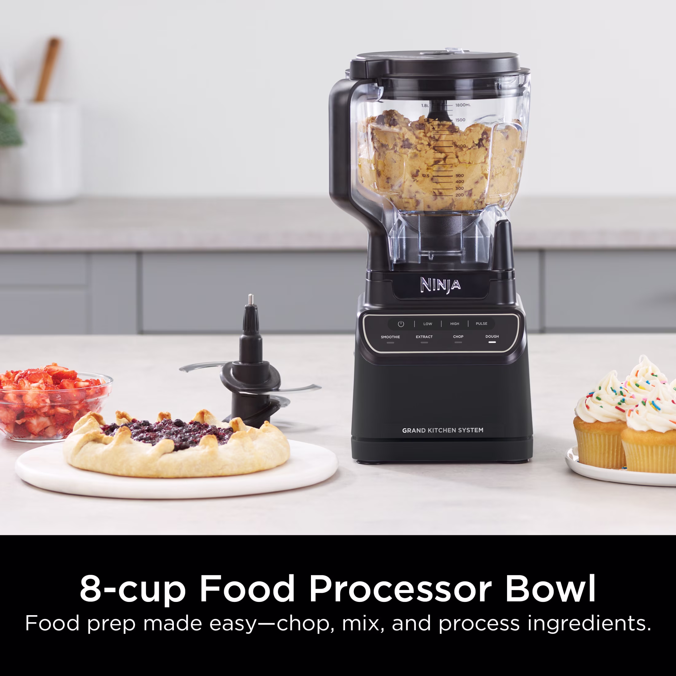 Ninja Grand Kitchen System 72-Oz Blender, 4 Presets, Smoothie, Chop, Dough, 3 Speeds, 1200W, KS500WMBK Black - Image 3