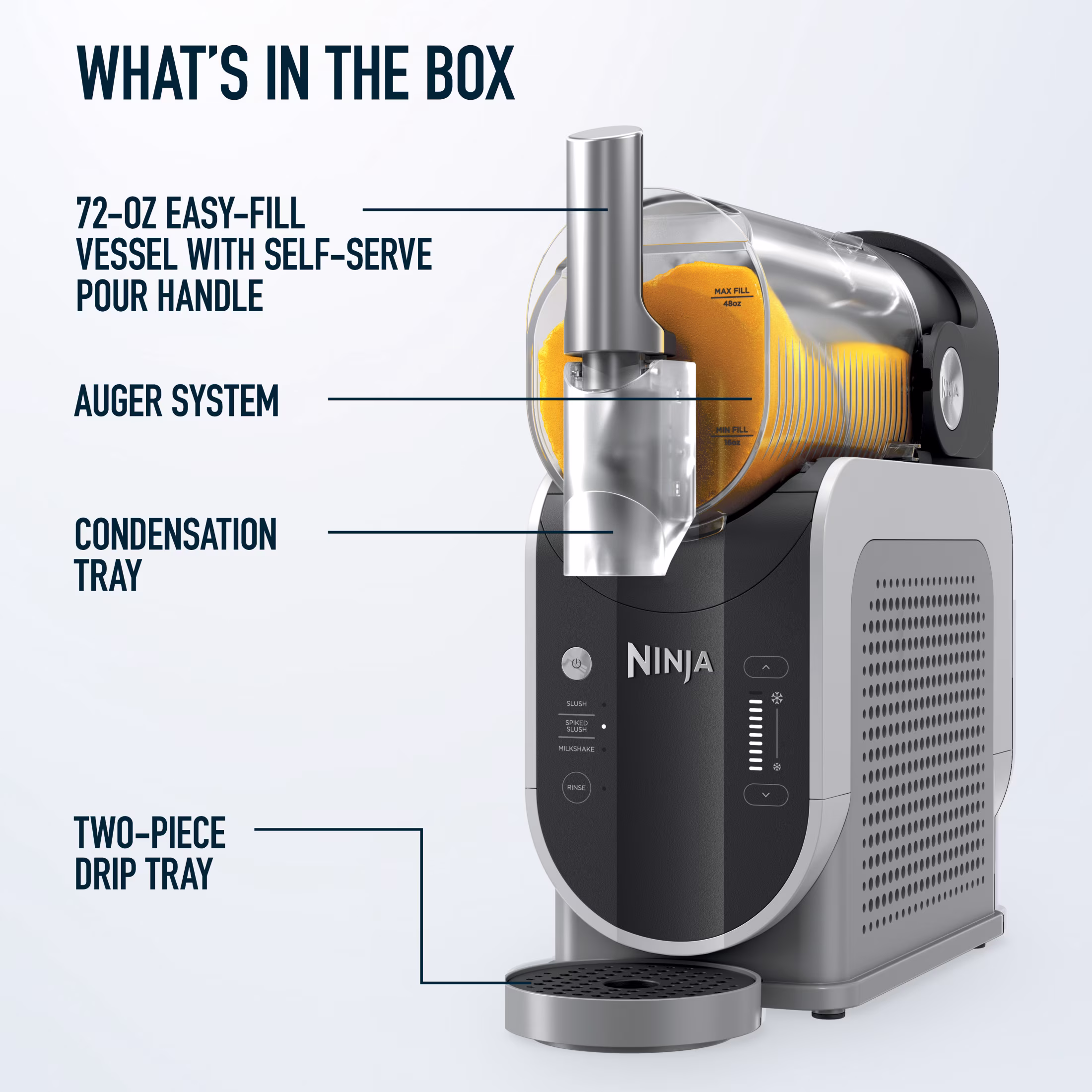 Ninja SLUSHi 72-Oz Frozen Drink Machine with RapidChill Technology, 3 Presets, Dishwasher Safe, FS300 Gray - Image 4