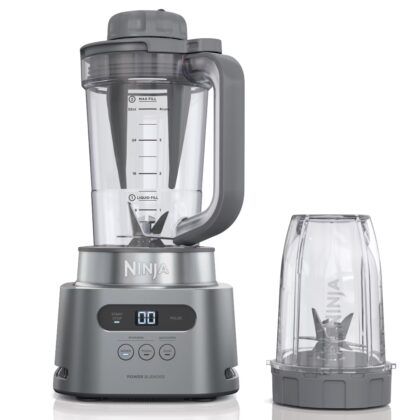 Ninja TWISTi 34-Oz Blender, Smoothie & Nutrient Extractor, 5 Auto-iQ Preset Programs, 18-Oz To-Go Cup, 1500PW, SS150 Gray