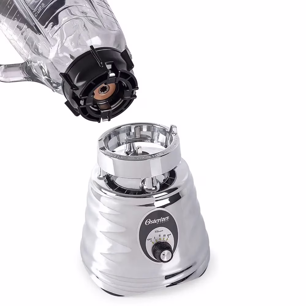 Oster 4655 Chrome 3 Speed Blender with 5 Cup Glass Jar, 1000 Watt Motor, All Metal Drive System, Stainless Steel Blades - Image 5