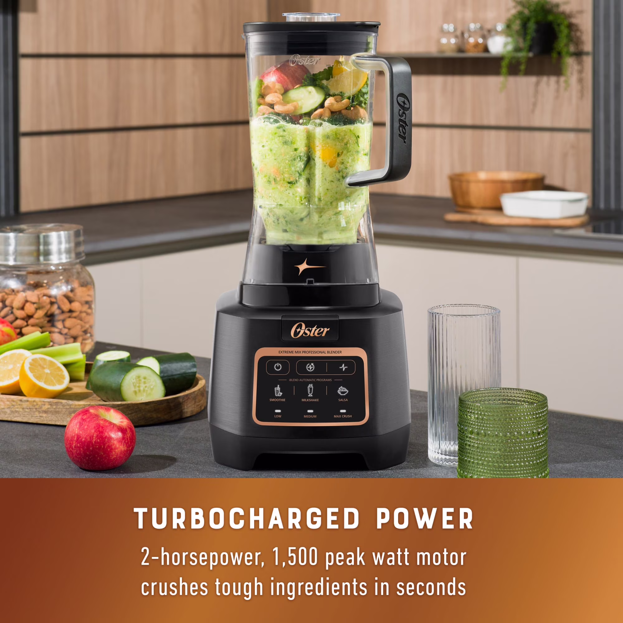 Oster Extreme Mix Blender, 1500 Watt High Speed Blender with 10-Point Blade, 8-Cup Kitchen Blender with Auto Programs - Image 4