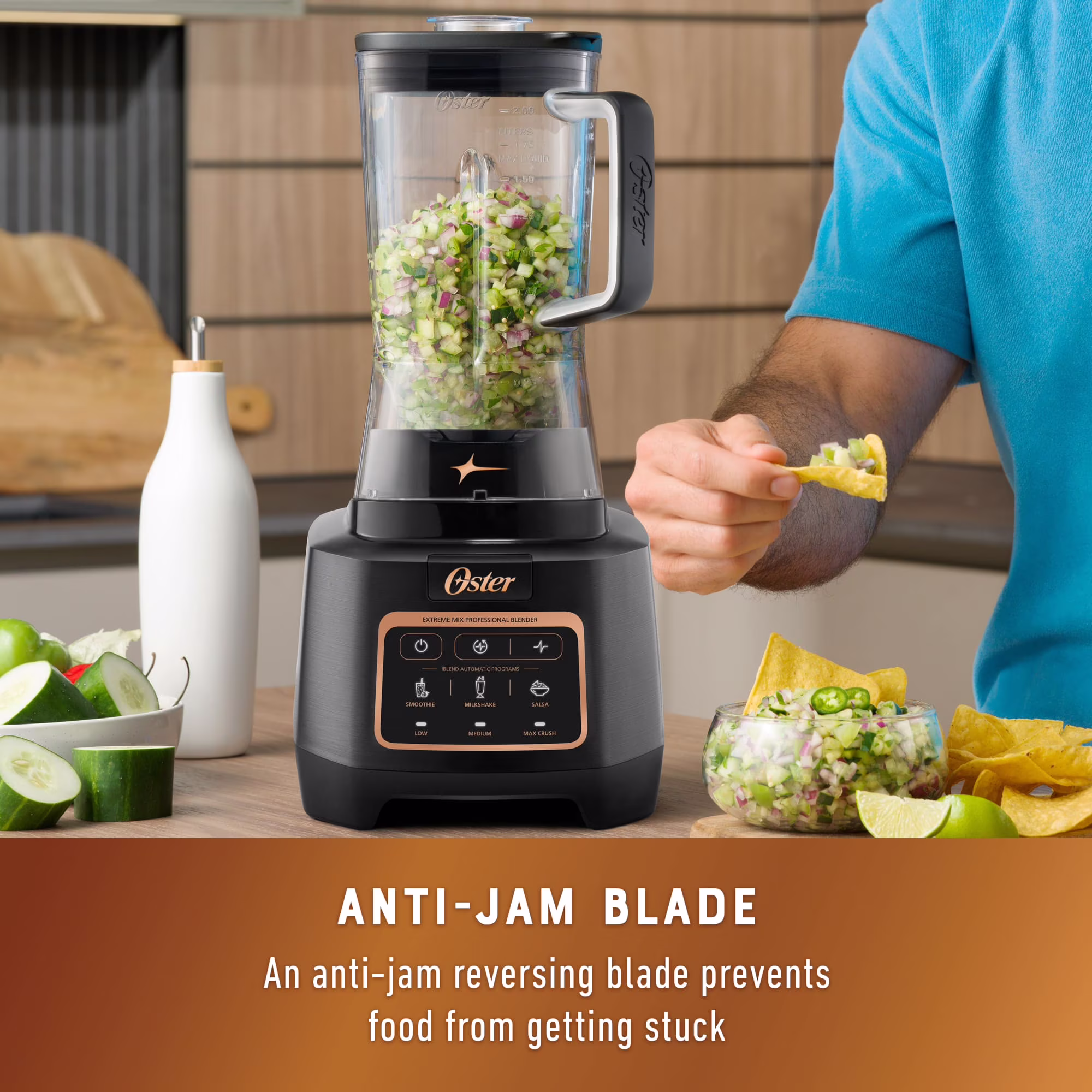Oster Extreme Mix Blender, 1500 Watt High Speed Blender with 10-Point Blade, 8-Cup Kitchen Blender with Auto Programs - Image 2