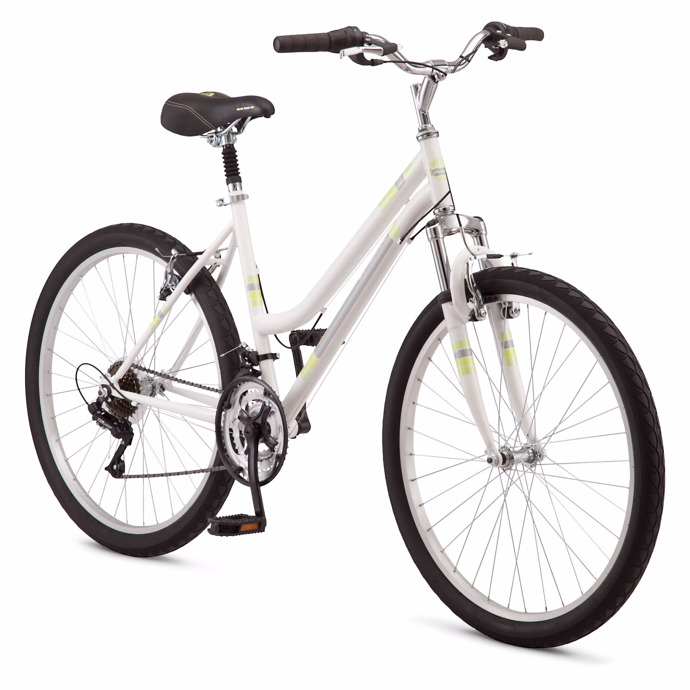 Pacific Elmwood Comfort Bike, 26- Inch Wheel, 21 Speeds, White