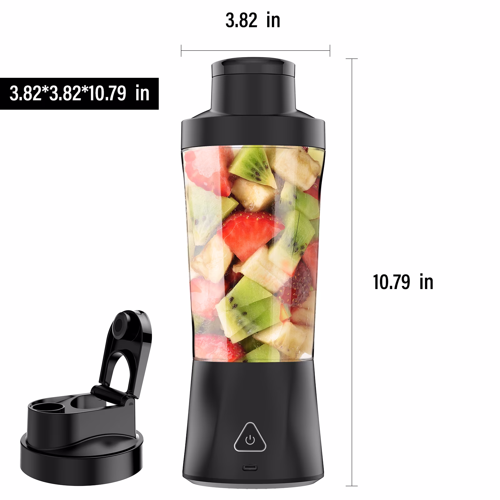 Portable Blender, 6000mAh Portable Juicer with USB Rechargeable for Shakes and Smoothies, BPA Free 24 oz Juicer Cup with 6 Blades and Lid, 360W Self Cleaning Personal Blender for Home/Office/Travel - Image 3