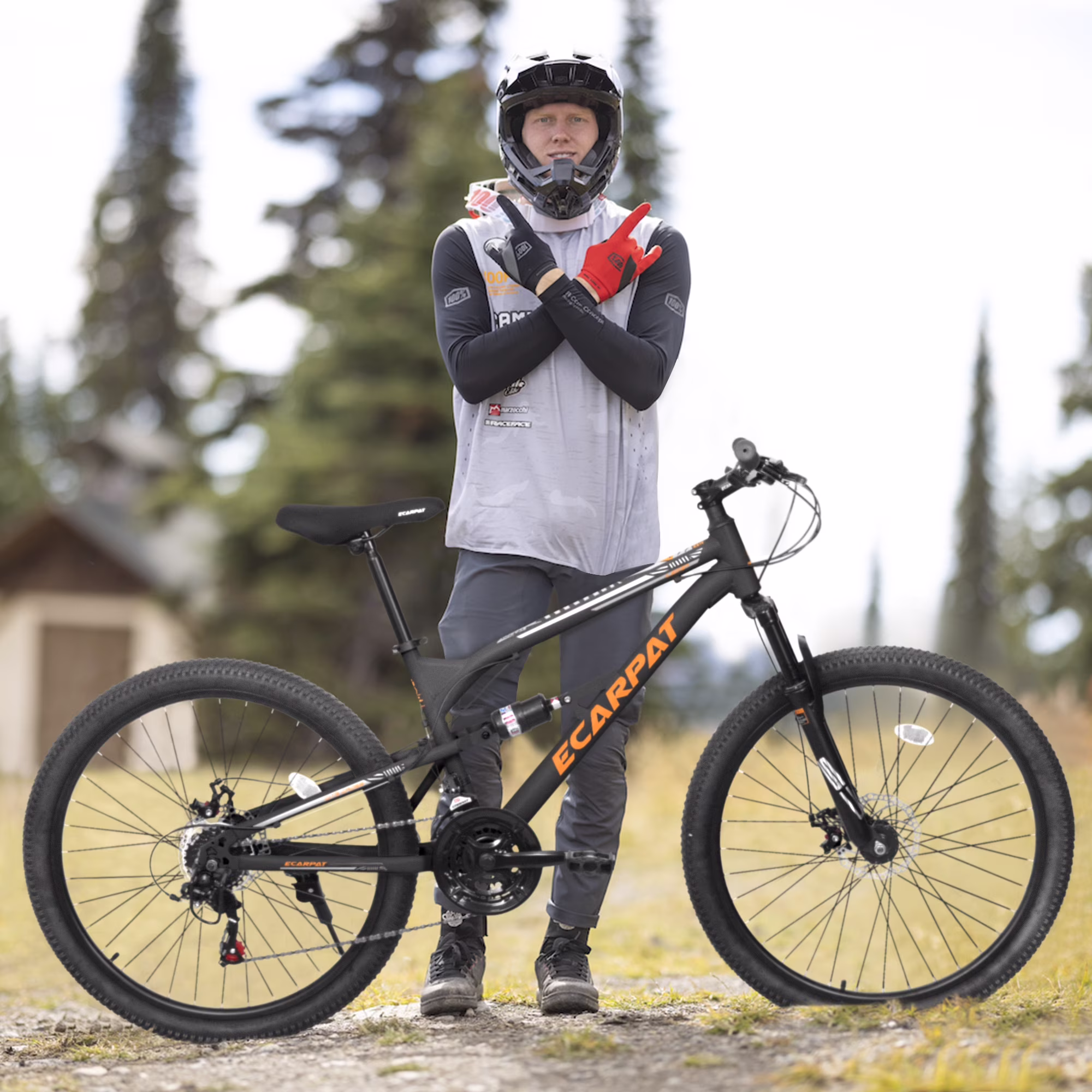 POVANLI 26 Inch Mountain Bike Adult Full Shimano 21 Speed Mountain Bike, Dual Disc Brake, Aluminum Frame Disc Brake, Front Suspension, Mountain biking for both men and women, Black (Gift) - Image 4
