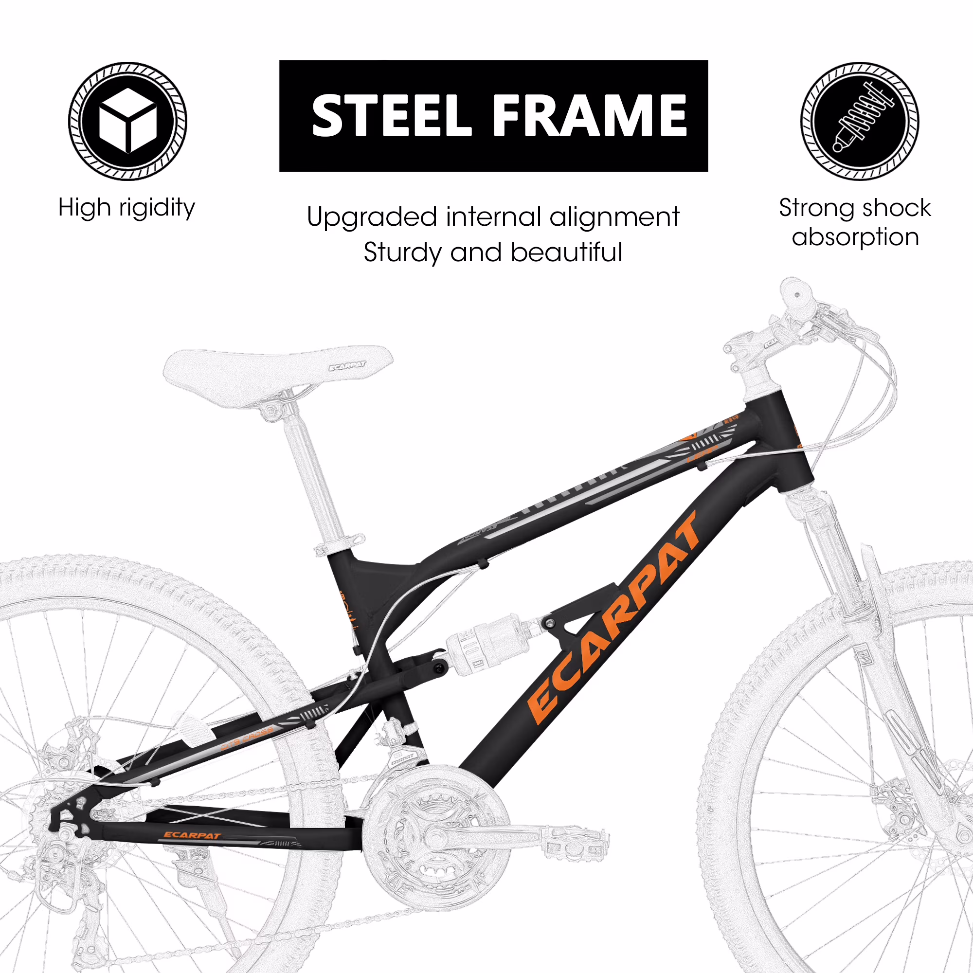 POVANLI 26 Inch Mountain Bike Adult Full Shimano 21 Speed Mountain Bike, Dual Disc Brake, Aluminum Frame Disc Brake, Front Suspension, Mountain biking for both men and women, Black (Gift) - Image 5