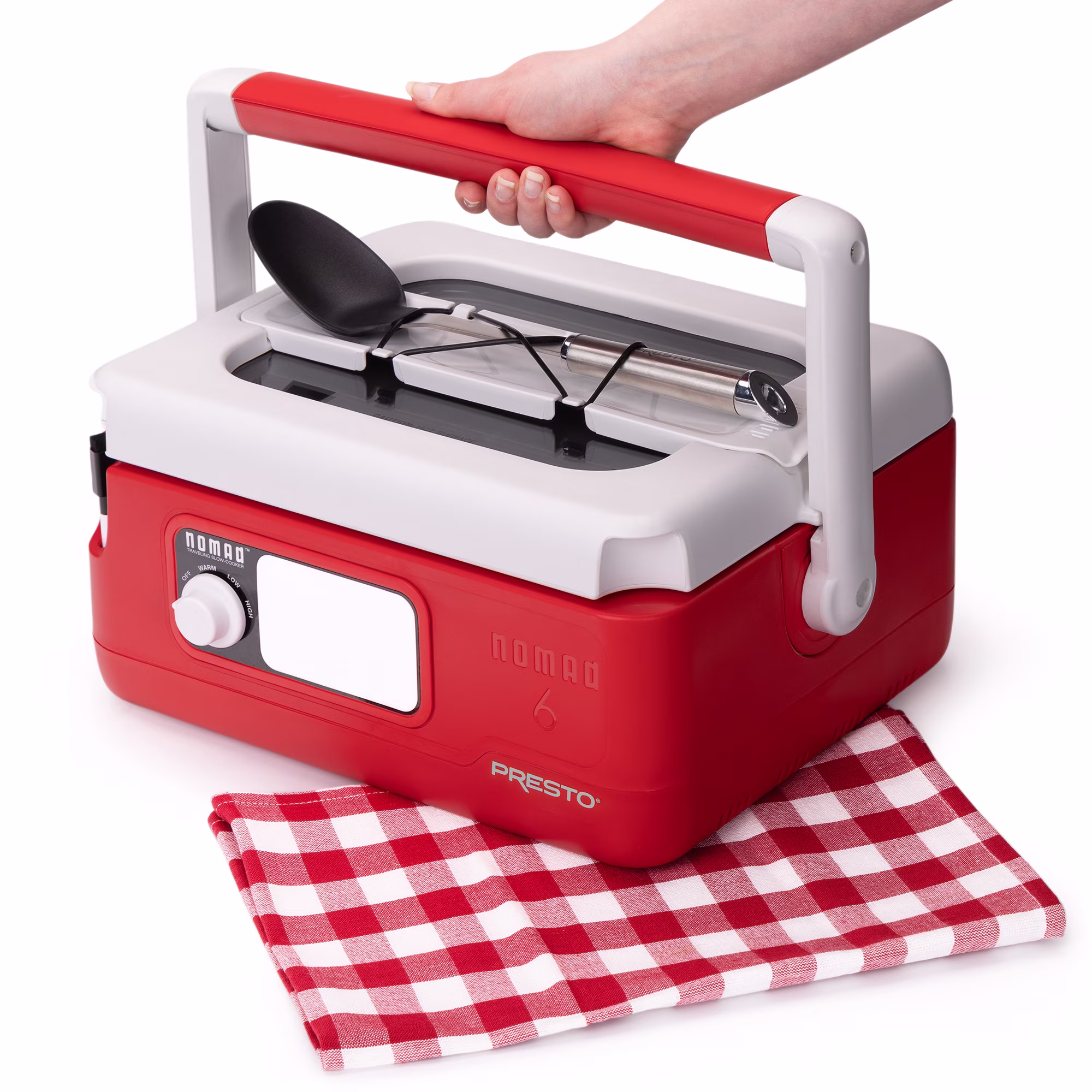 Presto 6-Quart Nomad Traveling Slow Cooker, 06011 Red - Image 4