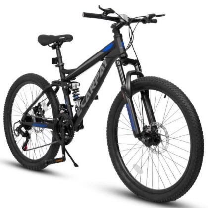 RAISTYW 24 inch Mountain Bike, Shimano 21 Speeds Mountain Bicycle for Adult with Disc Brakes, Carbon Steel Frame Bicycles for 15+ Yeas Old,Blue