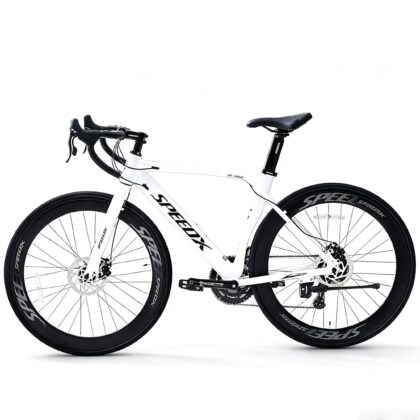 Road Bike for Men, Lukstr 700C Hybrid Bikes for Adults, 14 Speed Integrated Mens Racing Bike with Full Aluminum Frame, Dual Disc Brake, City Commuter Bicycle