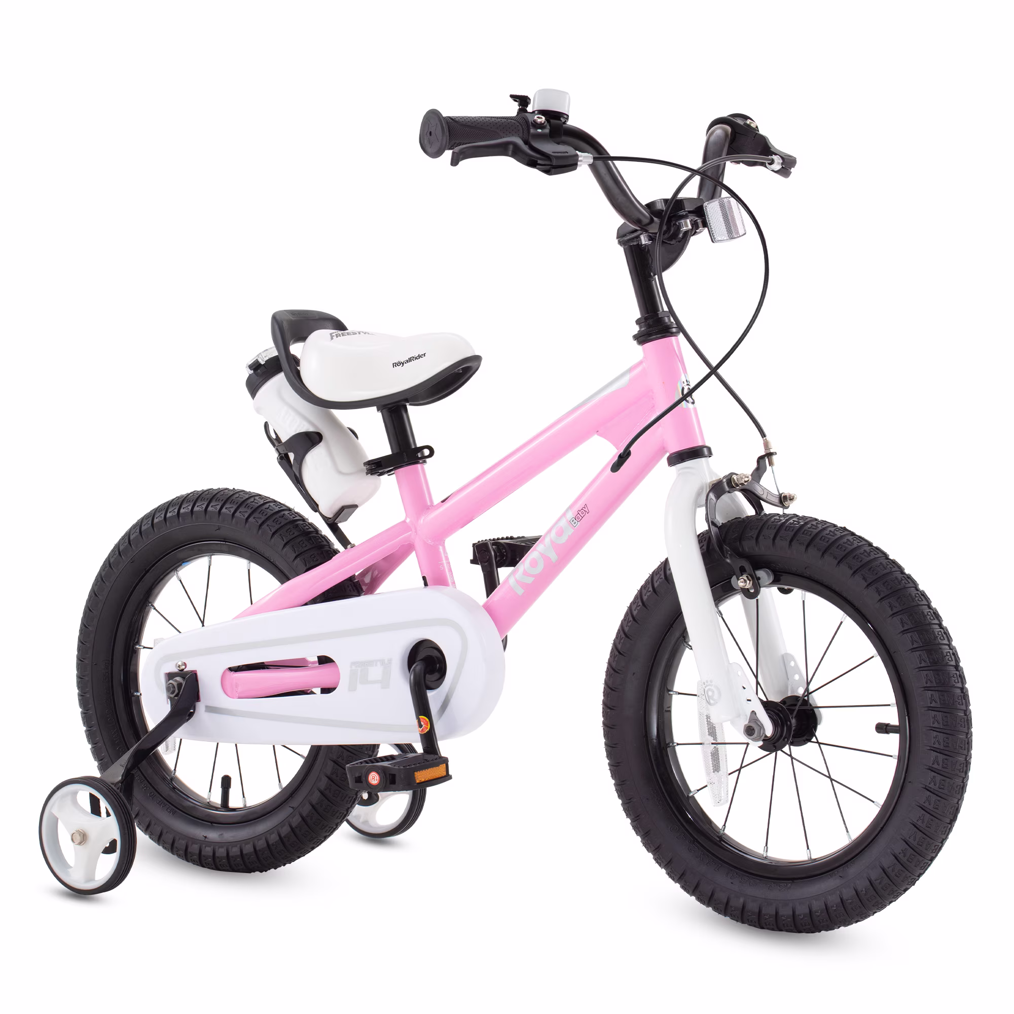 Royalbaby Boys Girls Kids Bike 16 In BMX Freestyle Pink 2 Hand Brakes Bicycles with Training Wheels Child Bicycle