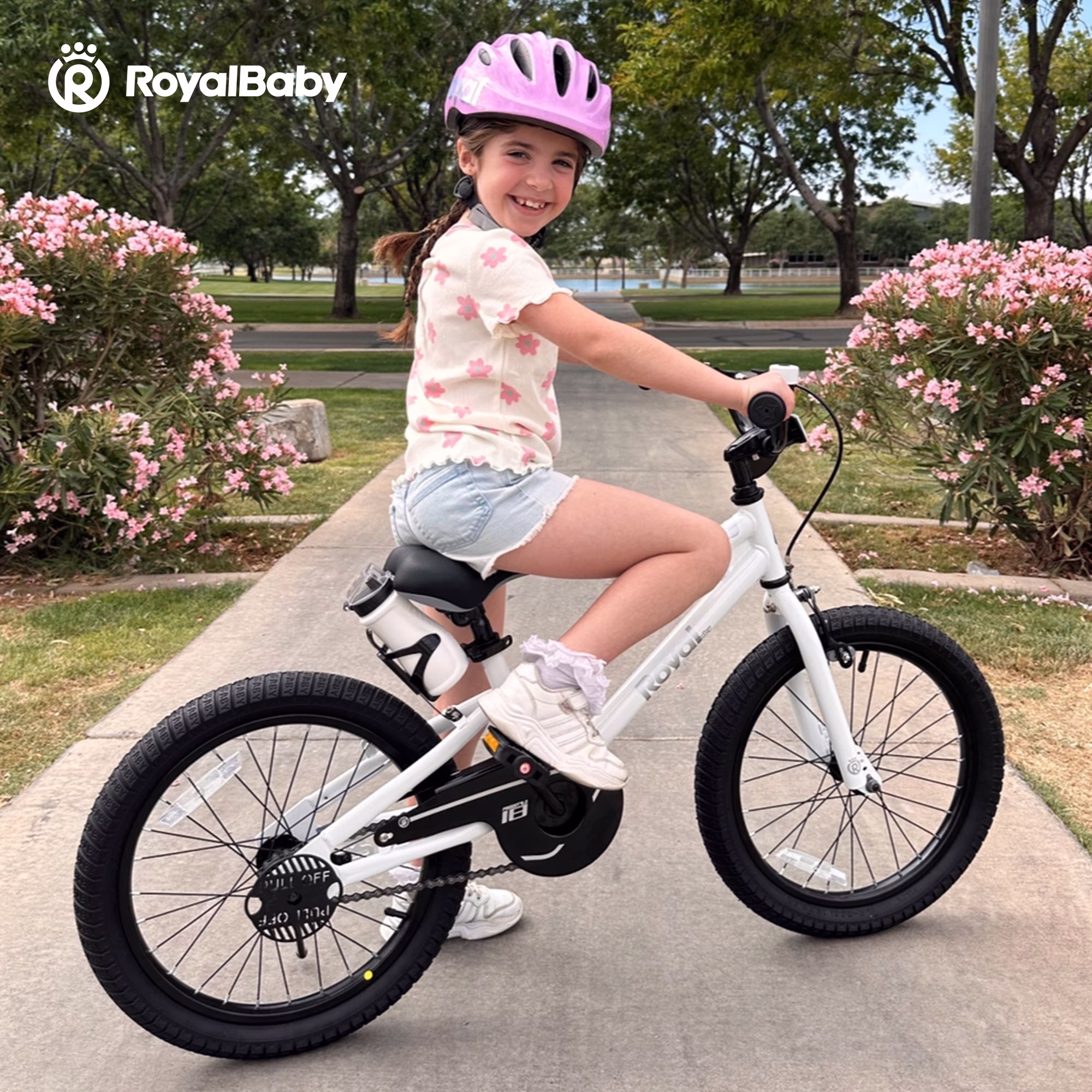 Royalbaby Boys Girls Kids Bike 16 In BMX Freestyle Pink 2 Hand Brakes Bicycles with Training Wheels Child Bicycle - Image 5