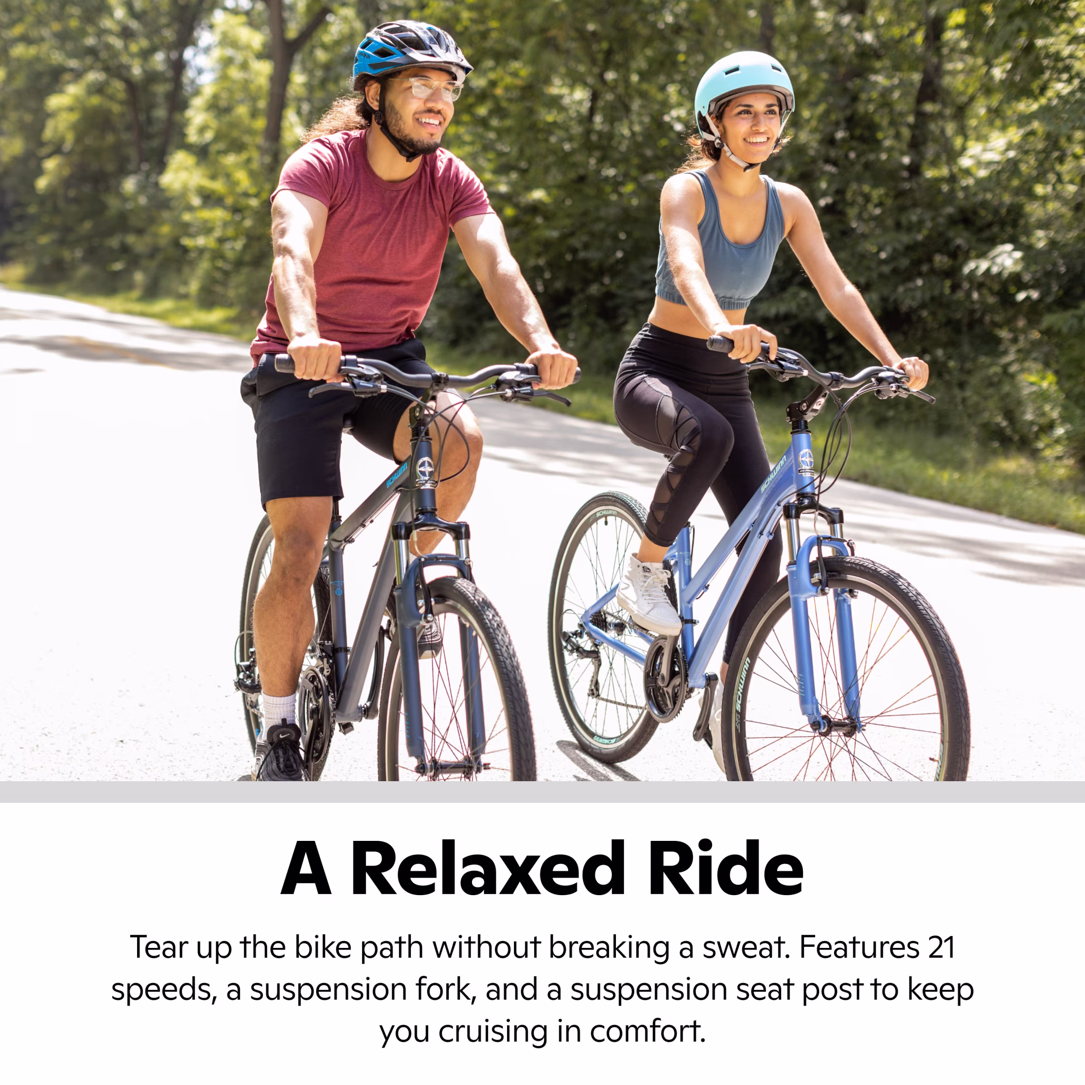 Schwinn Trailway Hybrid Bike, 700c Wheel, 21 Speeds, Blue - Image 2