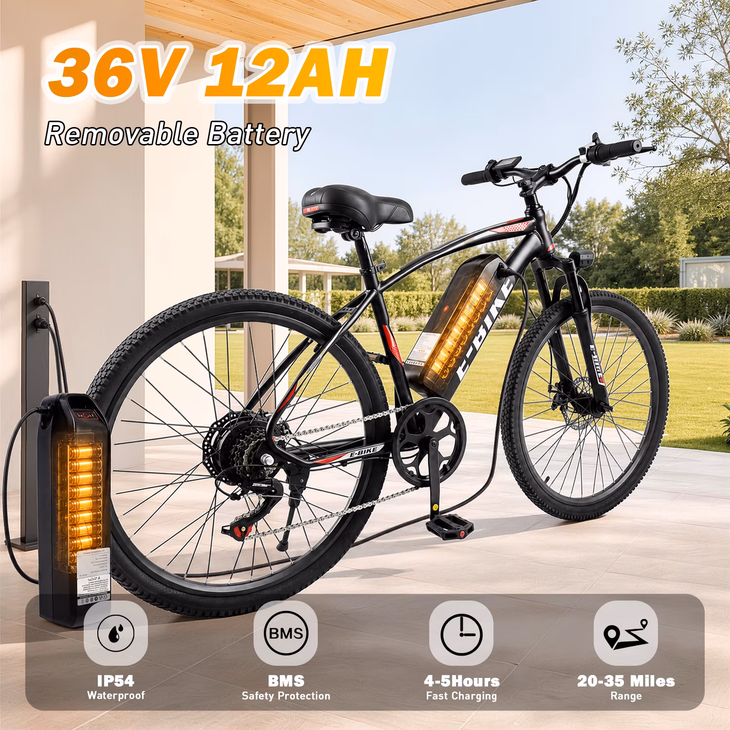 Setohet 26" Electric Bike for Adults, Powerful 750W E-Bike with 36V Removable Battery, 7-Speed Mountain Bike,20 MPH,UL2849 & GCC - Image 3