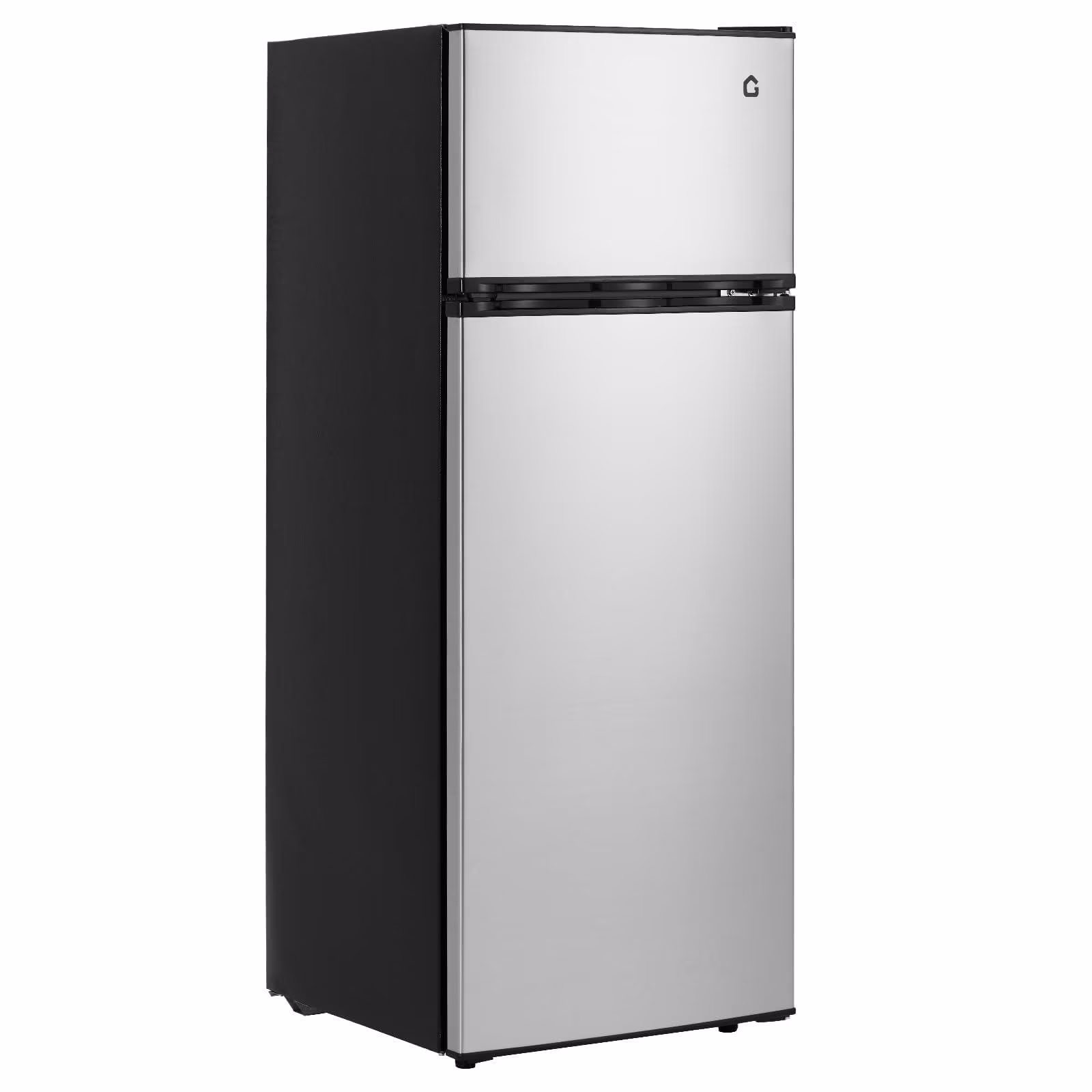 Silver 7.5 Cu.ft Two Door Compact Mini Refrigerator with Freezer