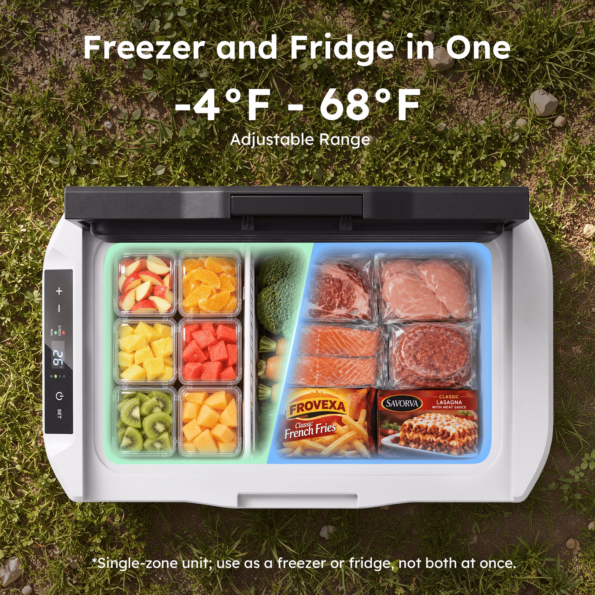 Simzlife 12 Volt Car Refrigerator 22 Quart Portable Fridge Freezer Compressor Cooler 12/24V DC 110~240 Volt AC for Truck Van RV Camper SUV Travel Camping Road Trips - Image 2