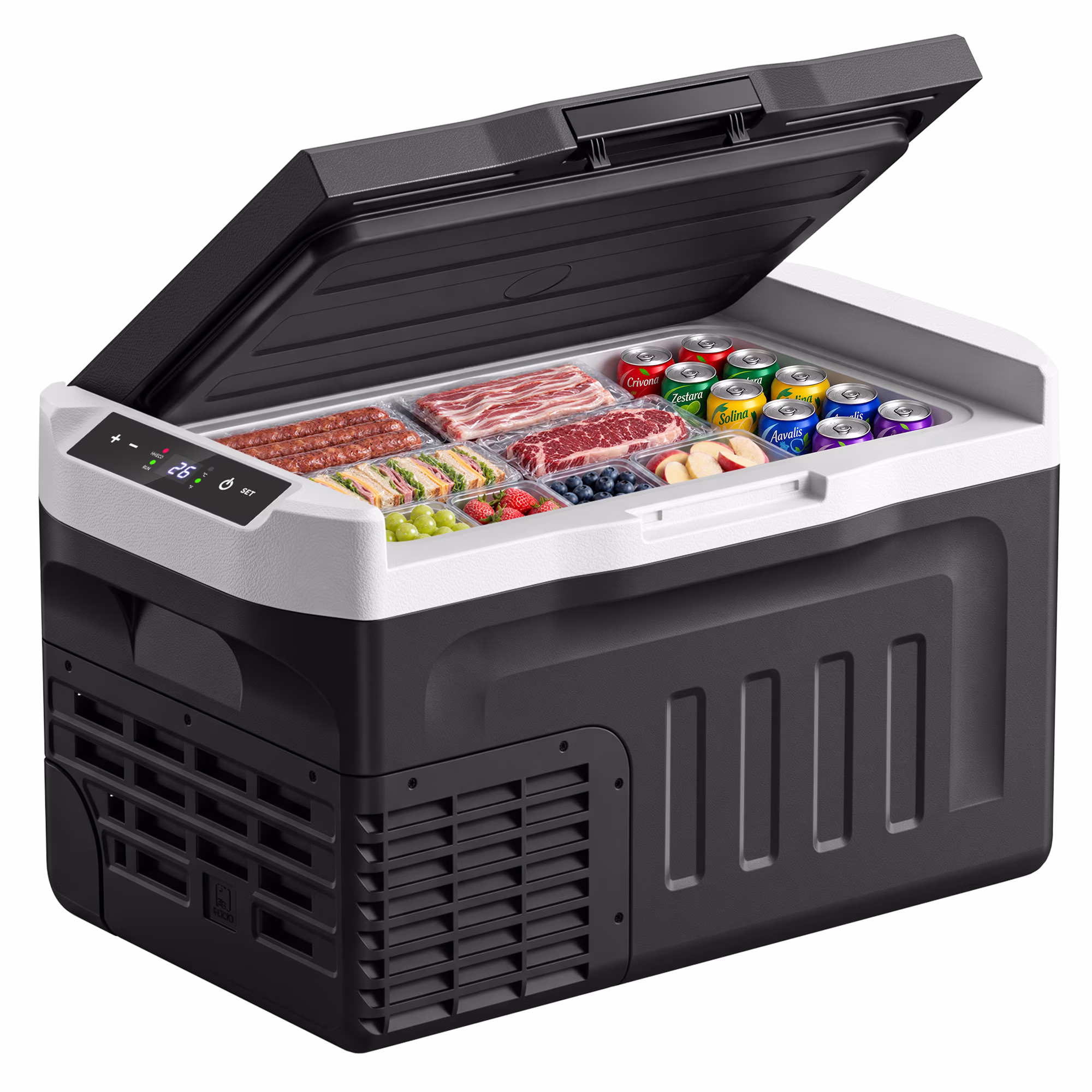Simzlife 12 Volt Car Refrigerator 22 Quart Portable Fridge Freezer Compressor Cooler 12/24V DC 110~240 Volt AC for Truck Van RV Camper SUV Travel Camping Road Trips