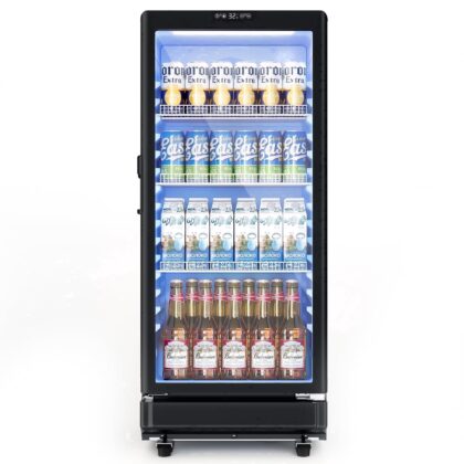 Simzlife Commercial Beverage Refrigerator, Large Refrigerator with Double-Tempered Glass Door, Beverage Cooler for Bar, Office, Restaurant