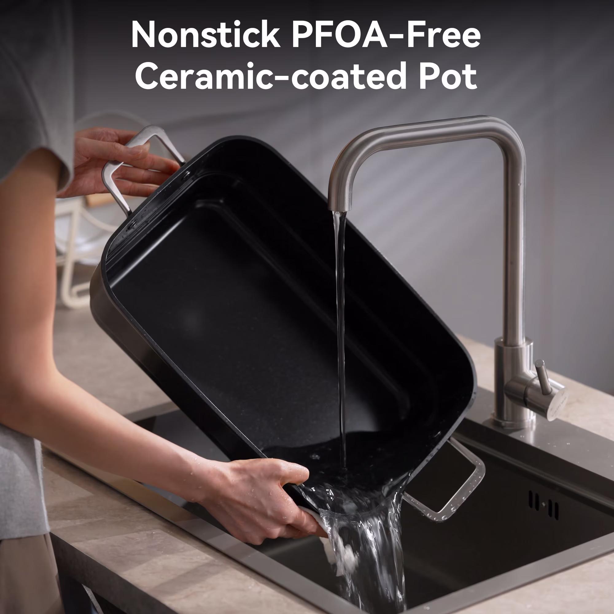 Slow Cooker 10 Quart Crock - Pot PFOA-Free Ceramic Coating, 10 QT Capacity | Keep Warm Function for Large Family Gatherings (Includes Silicone Spoon) - Image 4