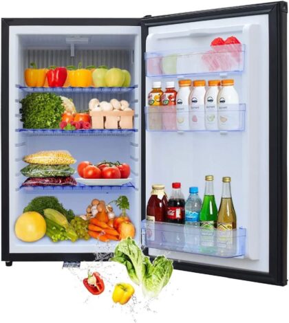 SMETA 1.7 Cu ft Portable Absorption Mini Fridge No Noise with Lock, Adjustable Foot, Reversible Door