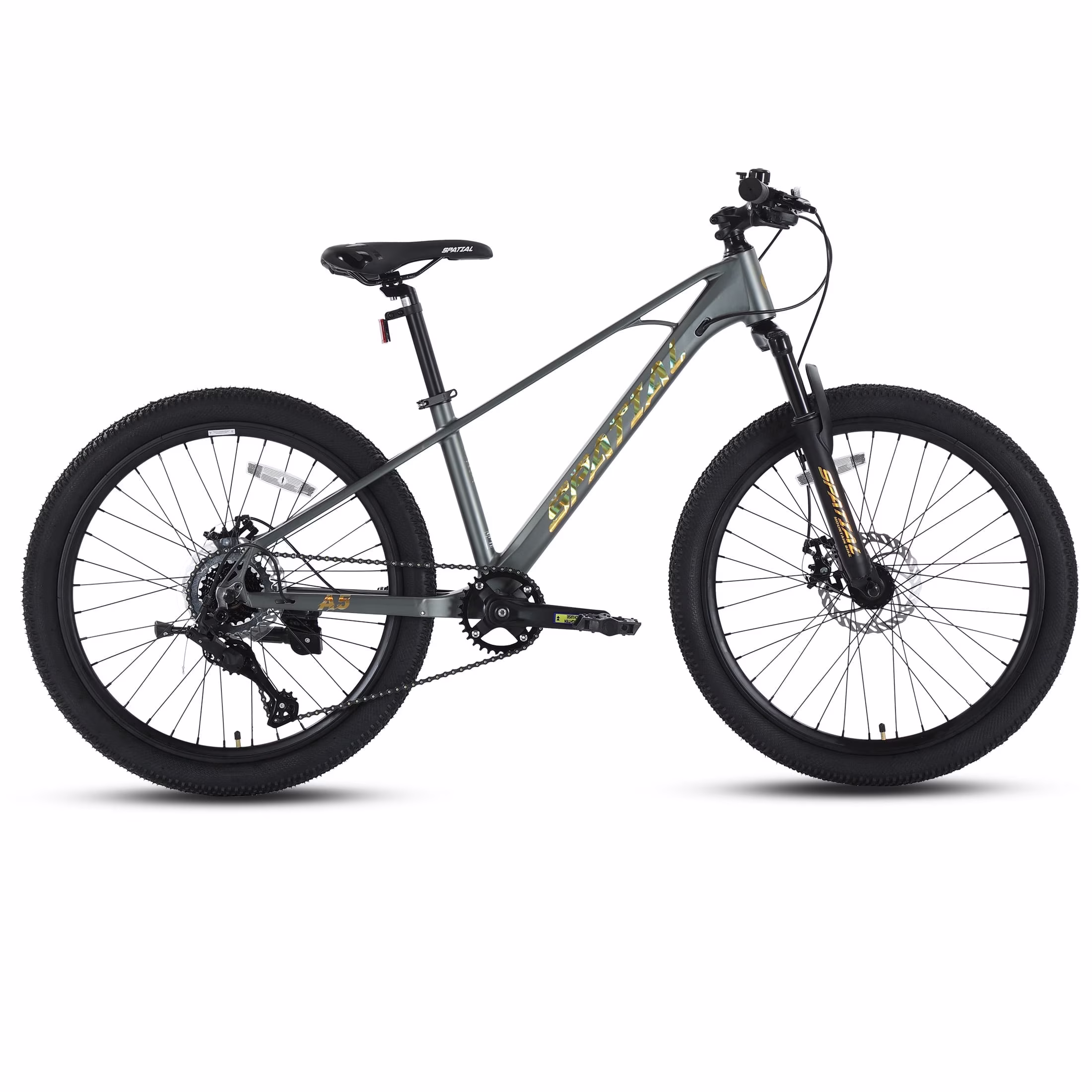 SPATIAL 24 Inch Magnesium Alloy Mountain Bike, 8-Speed Adult Teen MTB Bicycle with Dual Disc Brakes