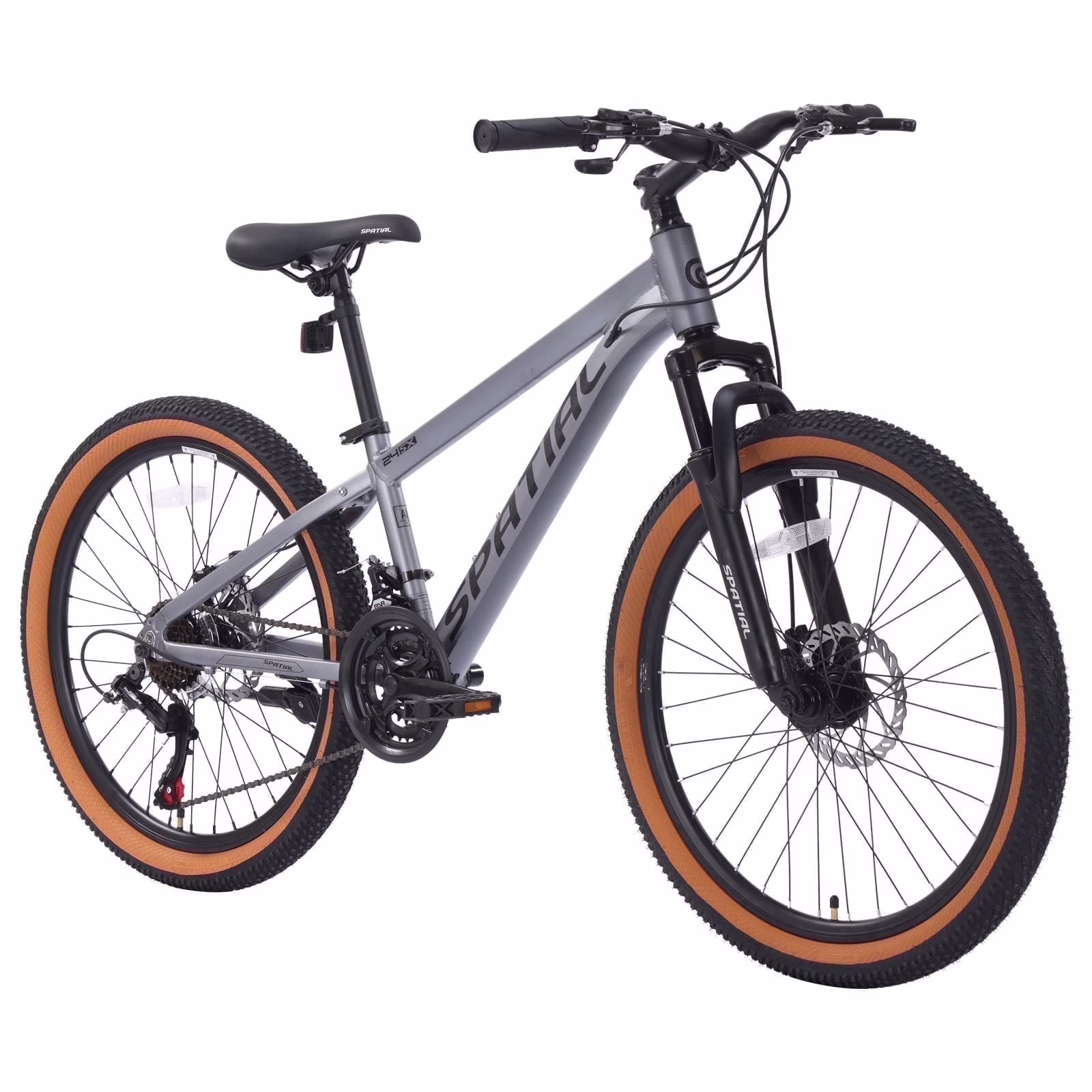 SPATIAL 24 inch Mountain Bike,21 Speeds Lightweight Aluminum Magensium Frame Mountain Bicycle,Fits Men Women Teenagers Adult Disc Brake MTB Bicycles,Silver