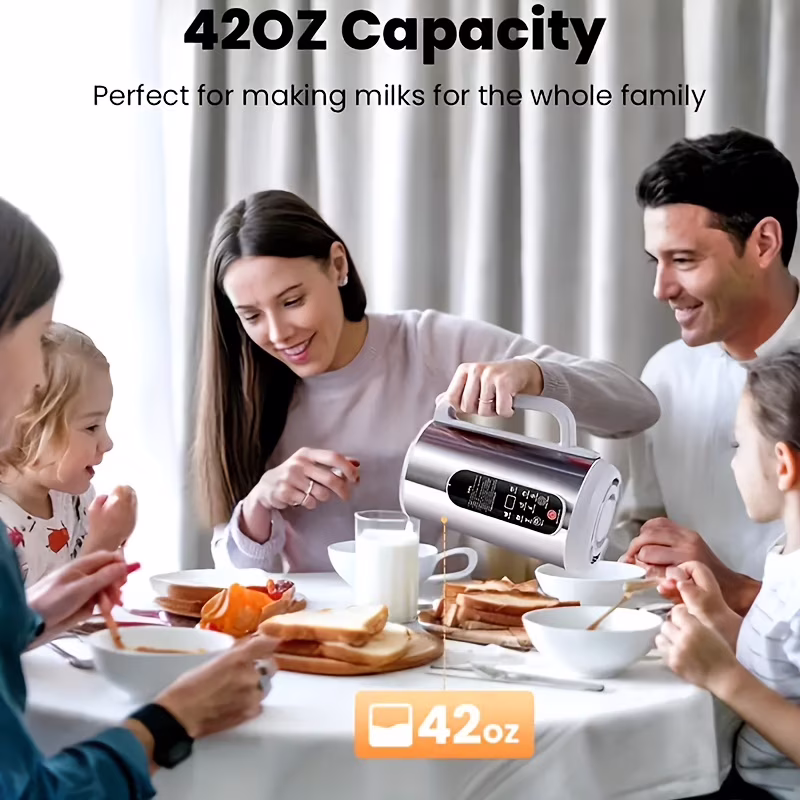 Stainless Steel Automatic Nut Milk Maker with 8 Functions for Making Almond Milk, Equipped with 20 Blades, Also Serves As a Blender And Juicer for Fruits And Vegetables, a Must-Have Kitchen Appliance - Image 3