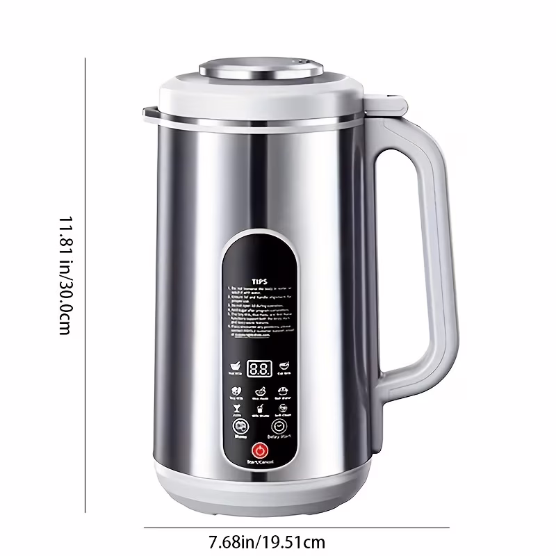 Stainless Steel Automatic Nut Milk Maker with 8 Functions for Making Almond Milk, Equipped with 20 Blades, Also Serves As a Blender And Juicer for Fruits And Vegetables, a Must-Have Kitchen Appliance - Image 2