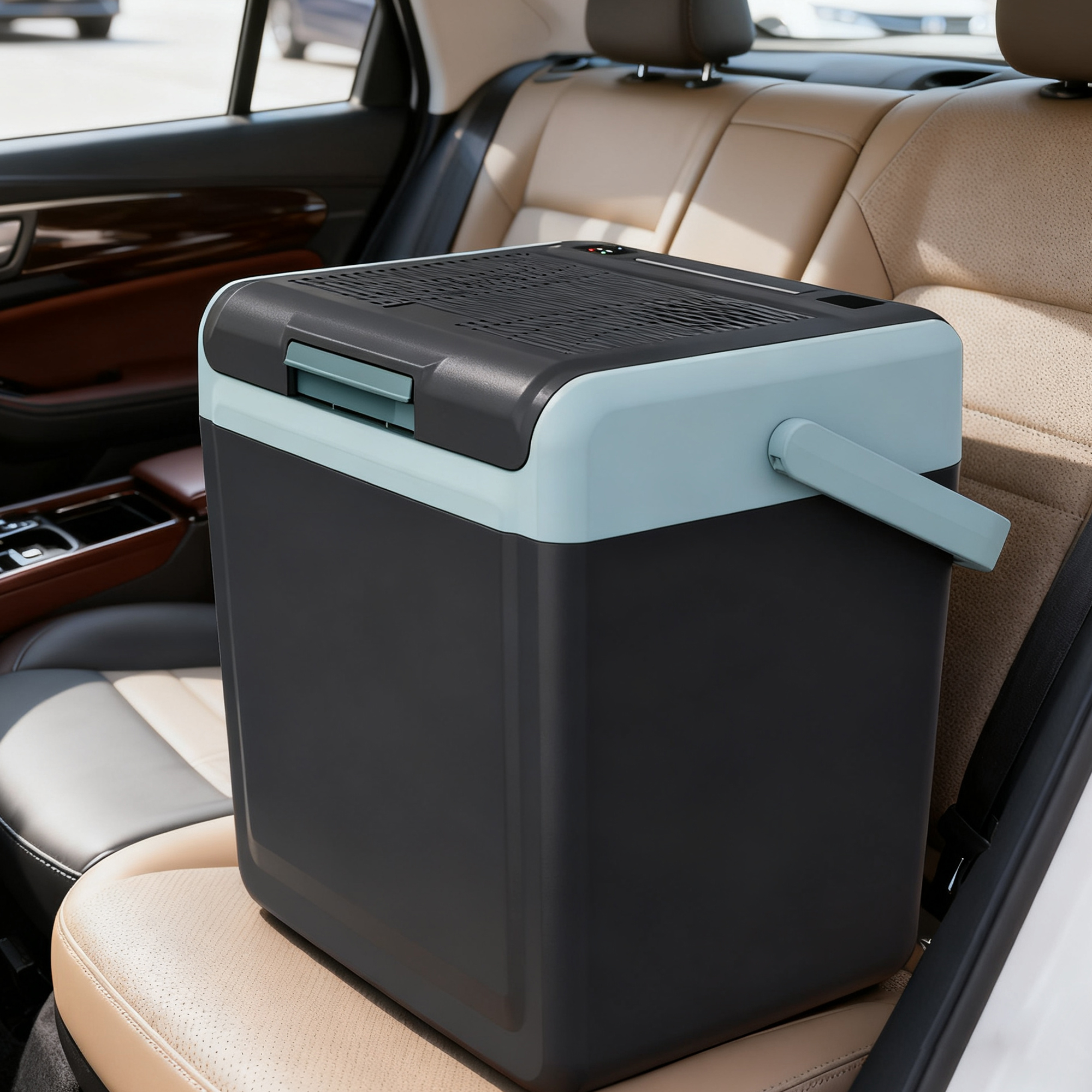 Sunvivi 25QT Portable Electric Cooler & Warmer with Handle – Mini Fridge for Car, Road Trips, Camping, Home, and Office, Black - Image 3