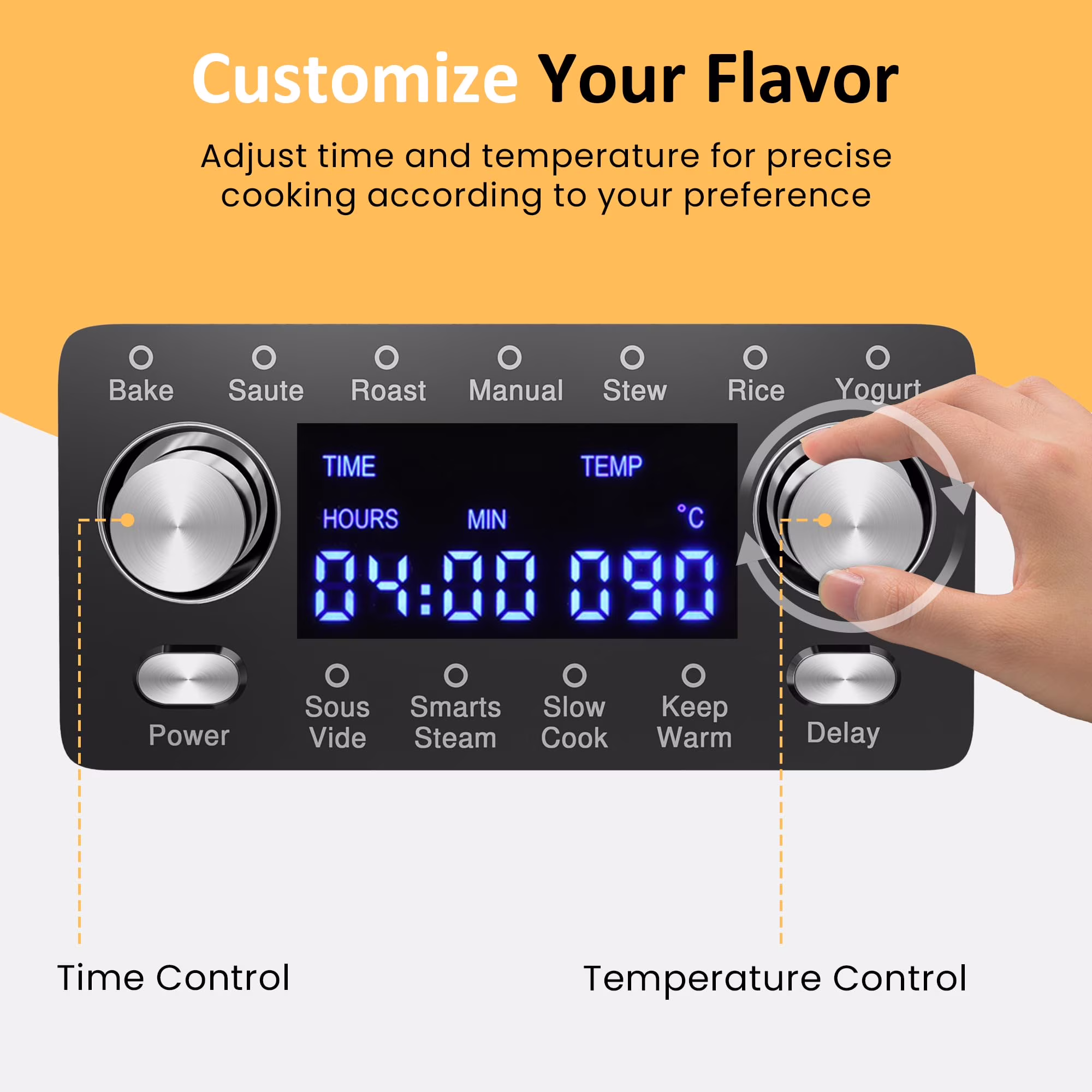 SUNVIVI Programmable 8 Quart Slow Cooker, Stainless Steel - Image 4