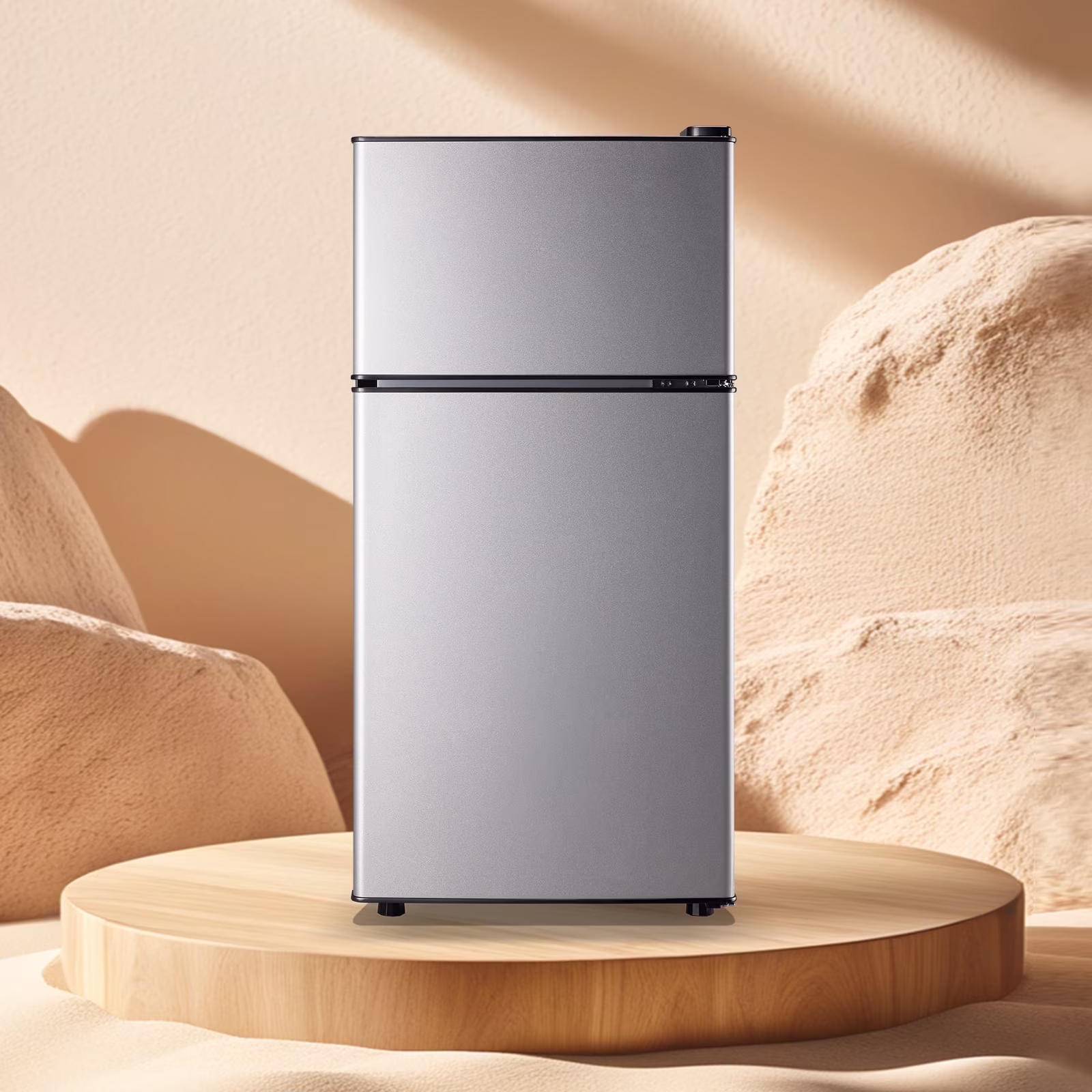 Tacool Small Mini Fridge with Top Freezer Compact Refrigerator Dual Door with Adjustable Thermostat Silver for Home New - Image 5