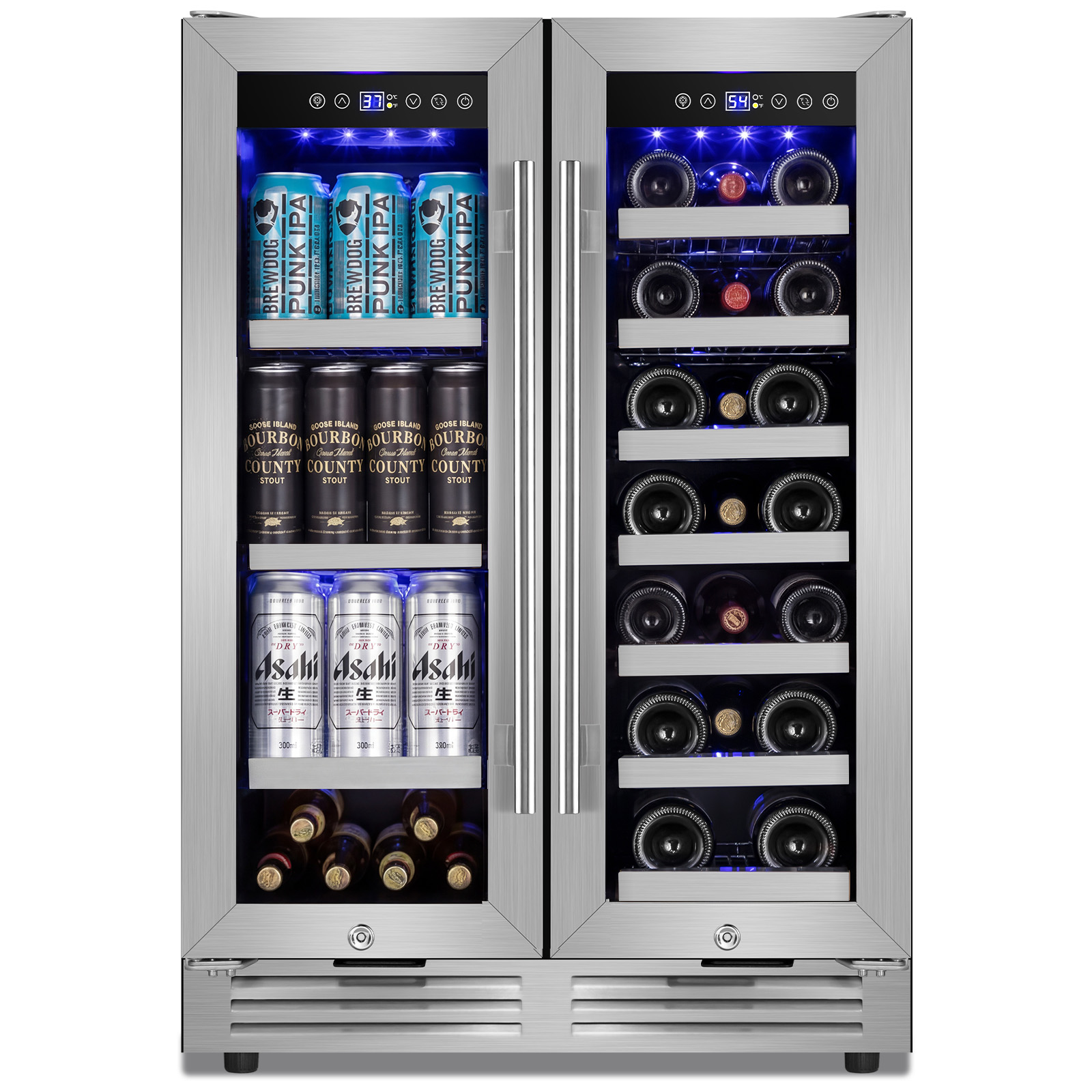 TITTLA 24 Inch Wine and Beverage Refrigerators Cooler,18-Wine Bottles and 57 Cans,Dual Zone,Under Counter,White - Image 2