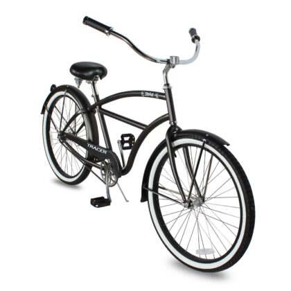Tracer Taha Beach Cruiser Bike, 26" Wheels, Coaster Brake, 1-speed, Wide Suspension Saddle, for Men, Matte Black