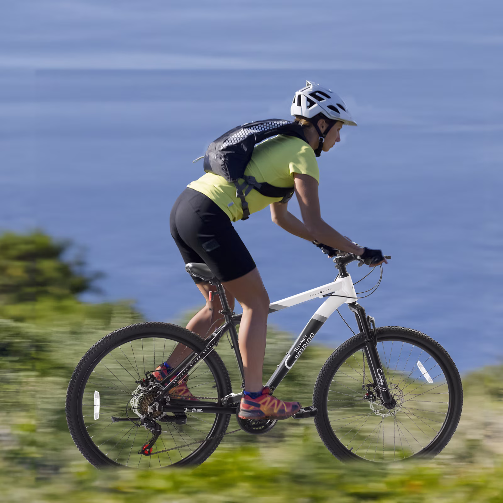 UBesGoo 26 inch Mountain Bike for Adults, 21 Speed Lightweight Aluminum Alloy Frame Mountain Bicycle, Disc Brakes, Black White - Image 3