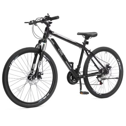 UBesGoo 26" Lightweight Explorer Mountain Bike, 21-Speed for Men and Women Disc Brakes & Suspension, Yellow/Black