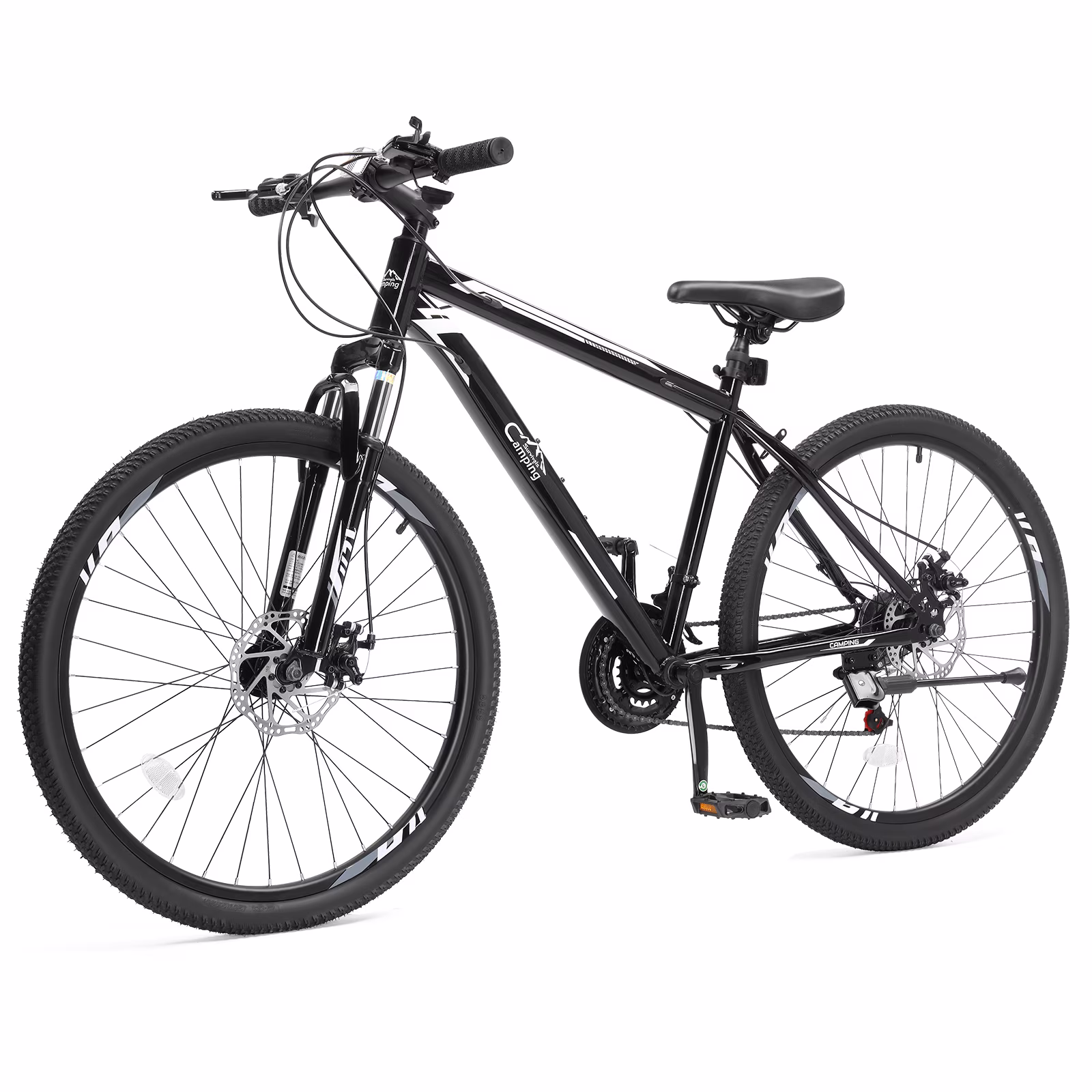 UBesGoo 26" Lightweight Explorer Mountain Bike, 21-Speed for Men and Women Disc Brakes & Suspension, Yellow/Black