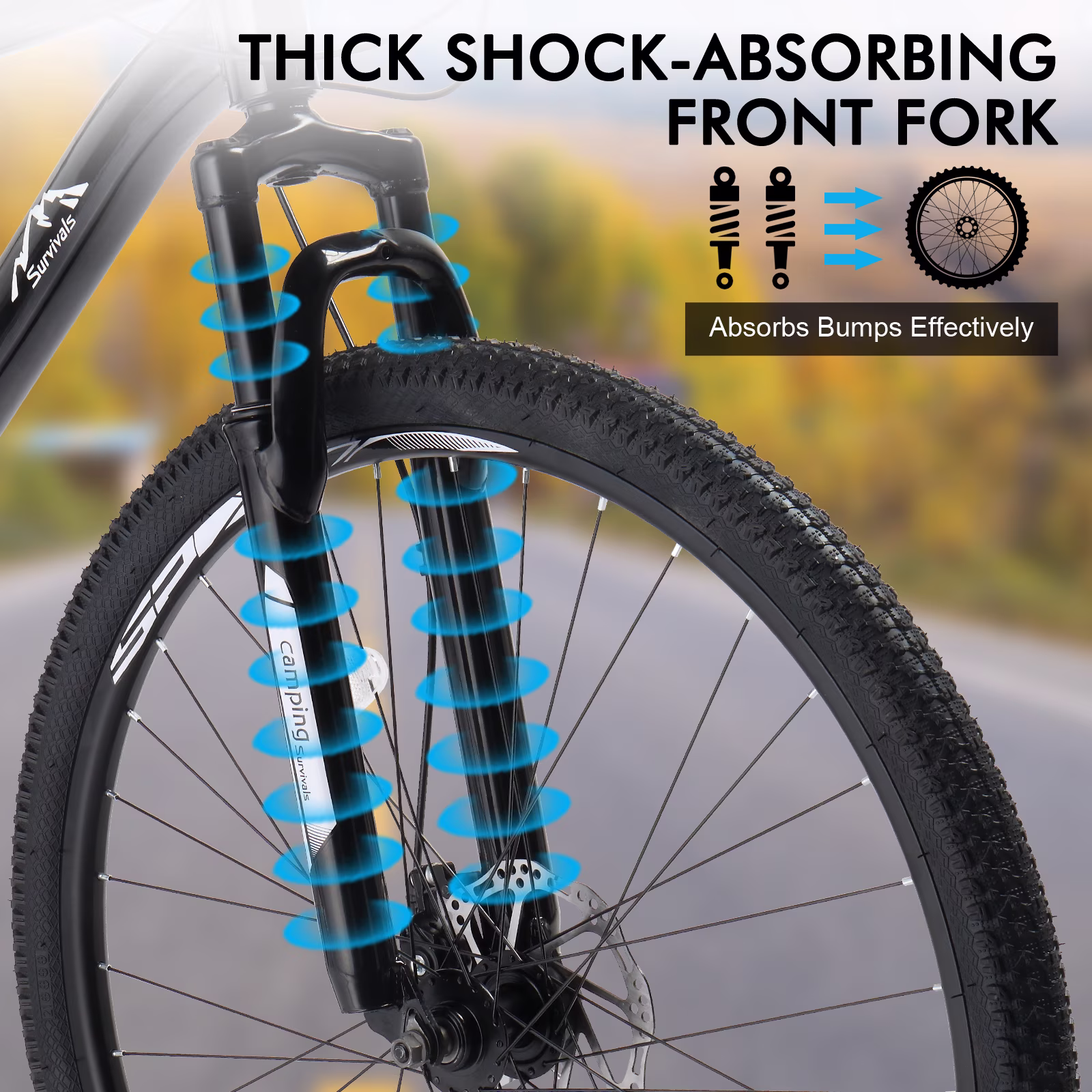 UBesGoo 29in Mountain Bike for Adult, 21 Speed MTB Bicycle for Men/Women, Dual Disc Brakes, Carbon Steel Frame, Black - Image 4