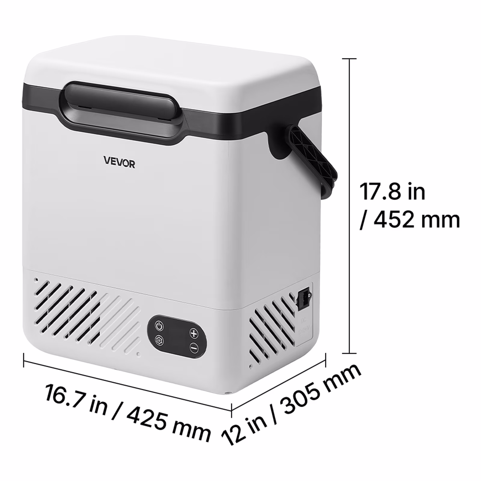 VEVOR 12 Volt Refrigerator, 12.68 QT/ 12L Car Fridge, Portable Electric Freezer Compressor with Handle, 12V/24V DC 100-240V AC, -4°F to 68℉/-20℃ to 20℃, for Truck Van RV SUV Boat Travel Camping - Image 2