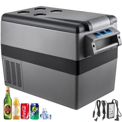VEVOR 12 Volt Refrigerator, 58 Qt Car Refrigerator, Dual Zone Portable Freezer, Cooler Compressor Freezer with 12/24V DC and 110-240V AC, Freezer Fridge Cooler,for Car