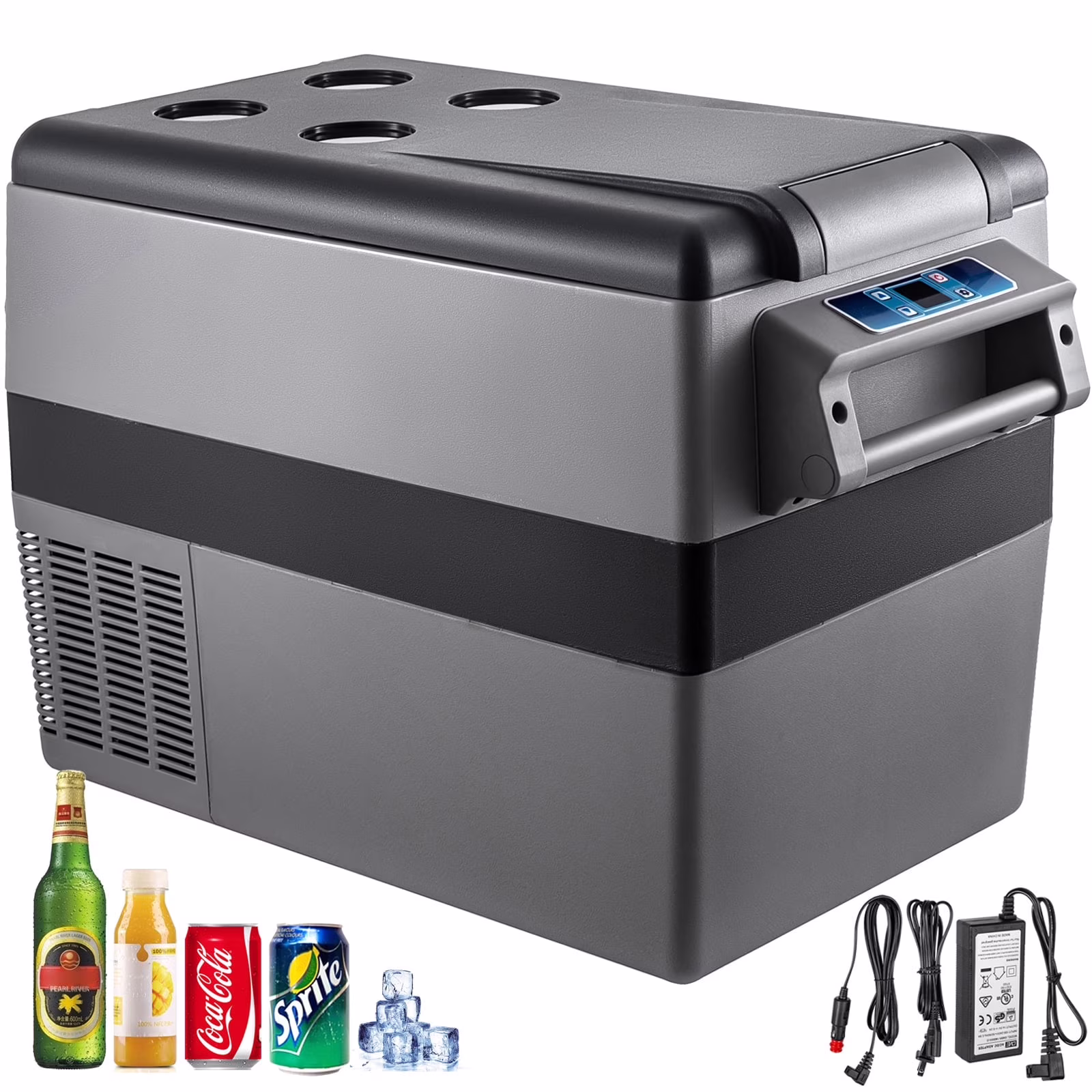 VEVOR 12 Volt Refrigerator, 58 Qt Car Refrigerator, Dual Zone Portable Freezer, Cooler Compressor Freezer with 12/24V DC and 110-240V AC, Freezer Fridge Cooler,for Car