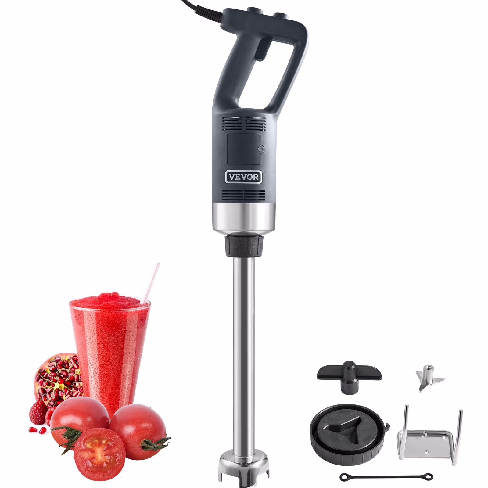VEVOR Commercial Immersion Blender,750W 16" Heavy Duty Hand Mixer, Variable Speed Kitchen Stick Mixer with 304 Stainless Steel Blade, Multi-Purpose Portable Mixer for Soup, Smoothie, Puree, Baby Food
