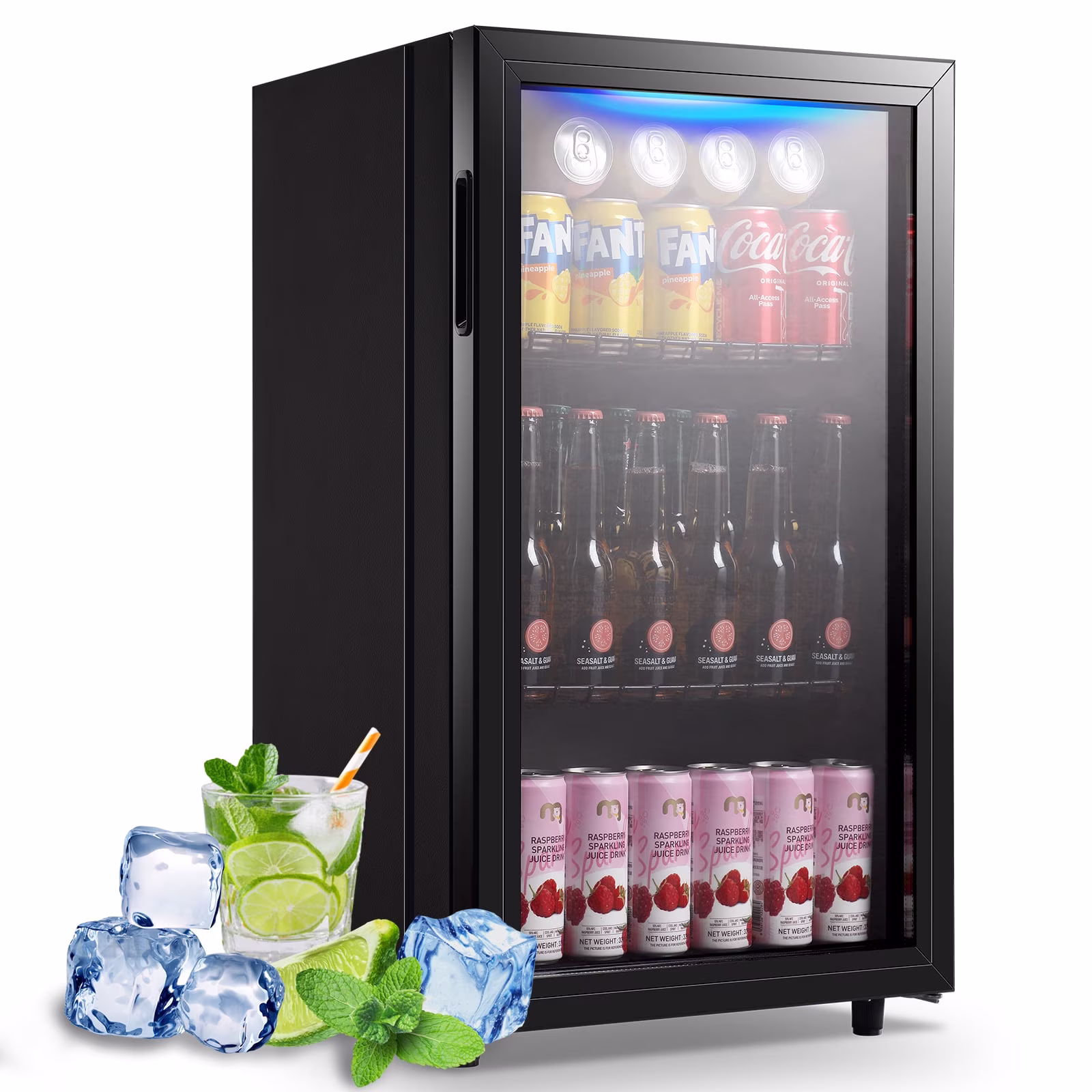 WANAI 125 Can Mini Fridge Glass Door 3.5 Cu.ft Beverage Cooler Refrigerator for Drink Soda Wine - Image 3